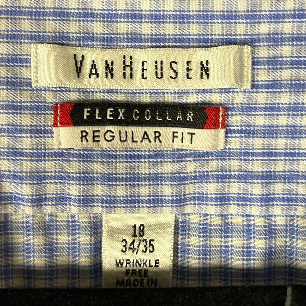 Van Heusen Van Heusen Blue Plaid Long Sleeve Button Front Regular Fit S Size US XXL / EU 58 / 5 - 3 Thumbnail