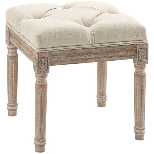 Designer × Homemade HOMCOM 16" Vintage Ottoman, Tufted Foot Stool with Upholster Size US L / EU 52-54 / 3 - 1 Thumbnail