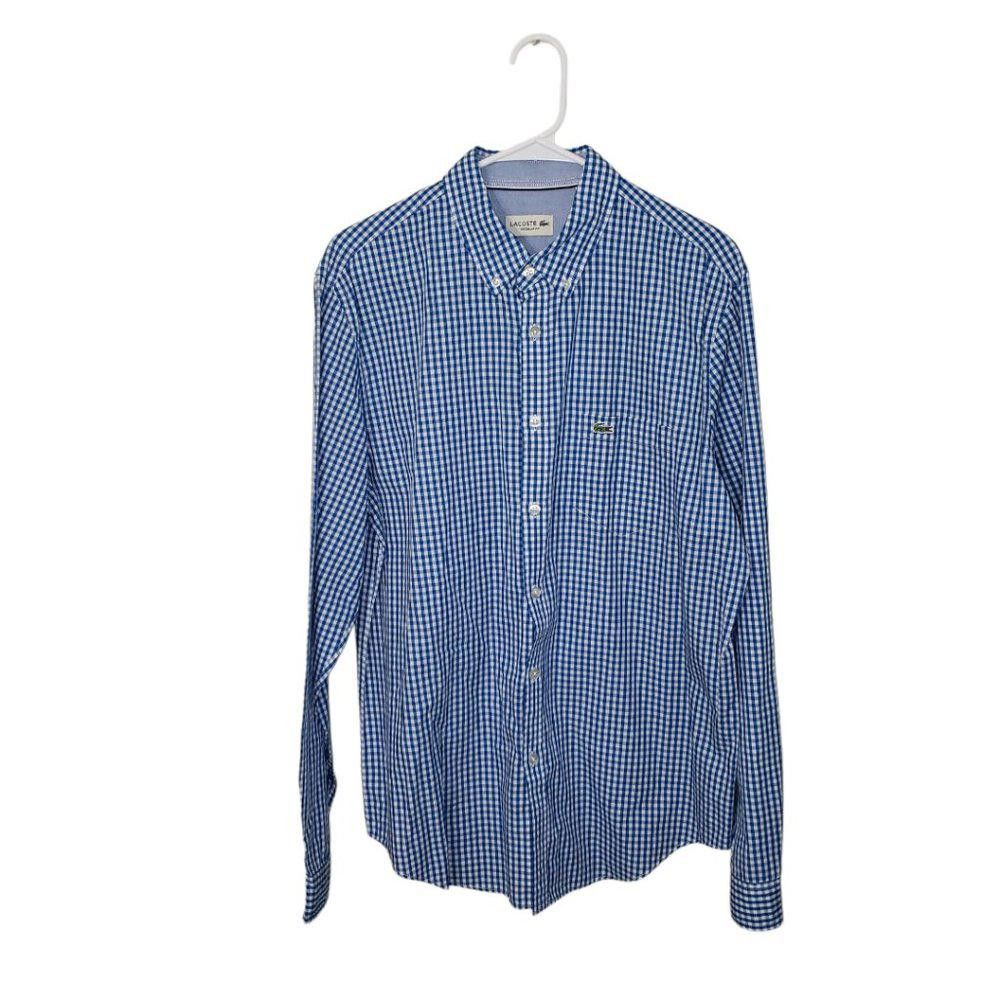 Lacoste CT105 Lacoste Men's Blue & White Checkered Shirt Size US L / EU 52-54 / 3 - 1 Thumbnail