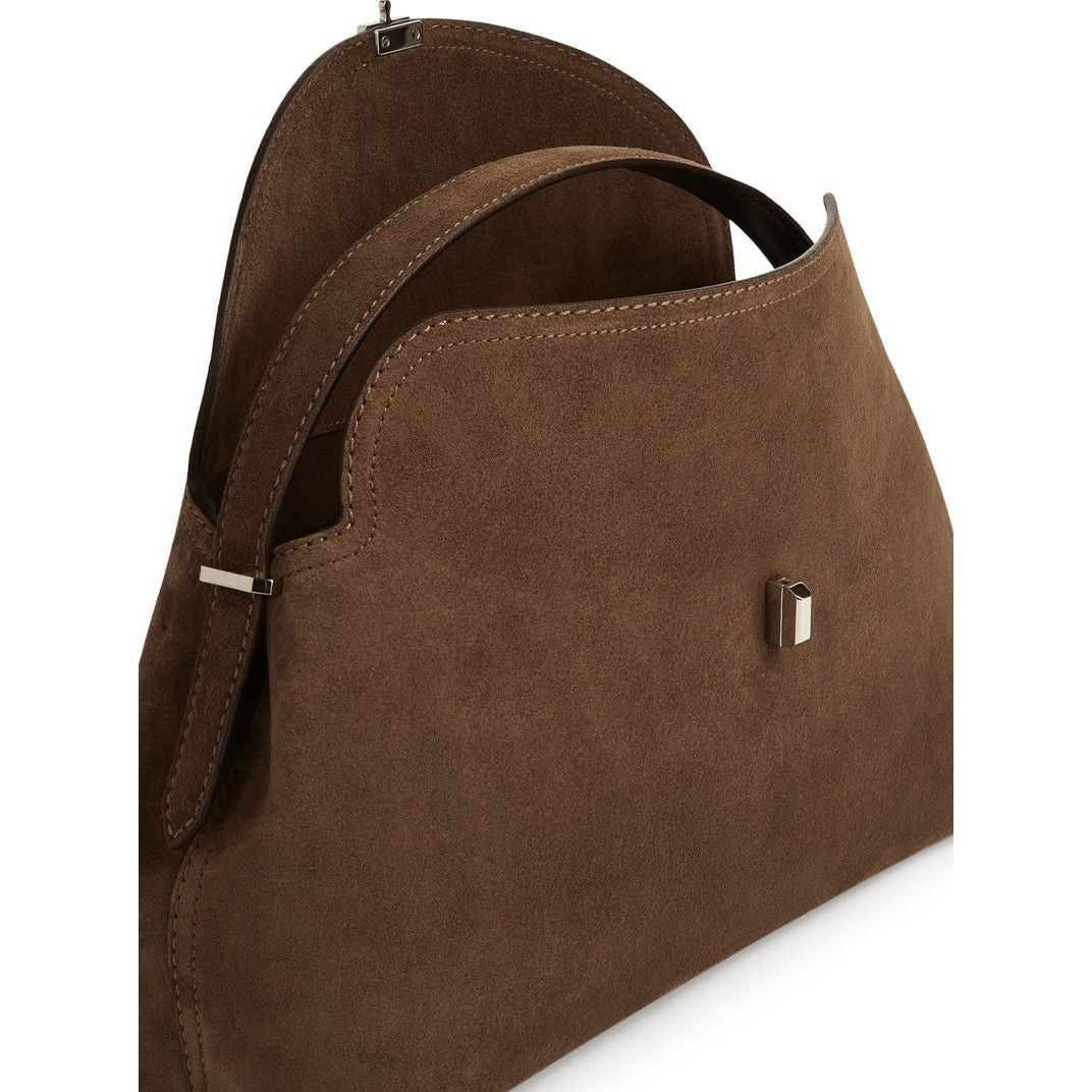 Toteme TOTEME T-Lock Tobacco Suede Top Handle Bag New And Authentic Size ONE SIZE - 3 Thumbnail