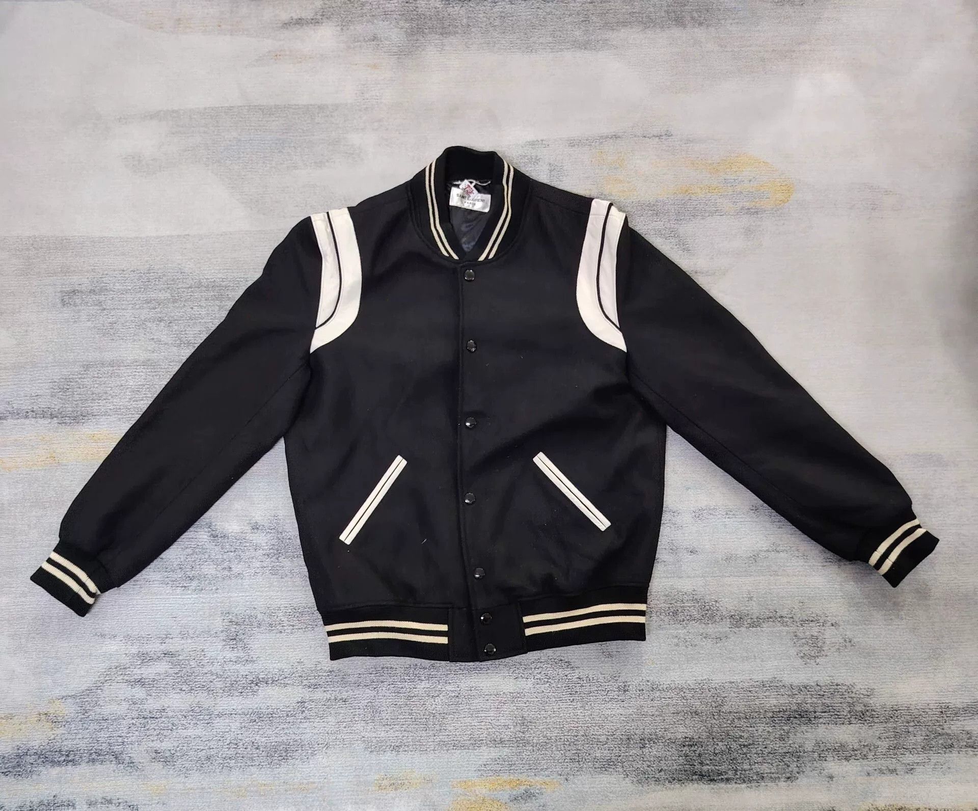 Saint Laurent Paris Saint Laurent Black Varsity Jacket Size US L / EU 52-54 / 3 - 1 Thumbnail
