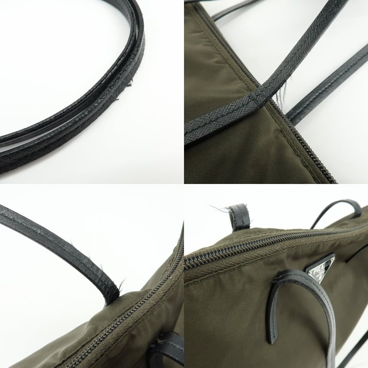 Prada Prada Triangle Logo Nylon Tote Green Size ONE SIZE - 4 Thumbnail