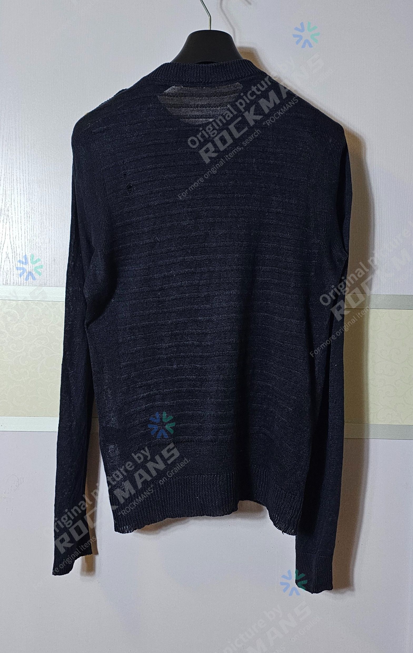 Balmain BALMAIN Linen Navy Stripe Gold Button Distressed Sweater S Size US S / EU 44-46 / 1 - 7 Thumbnail