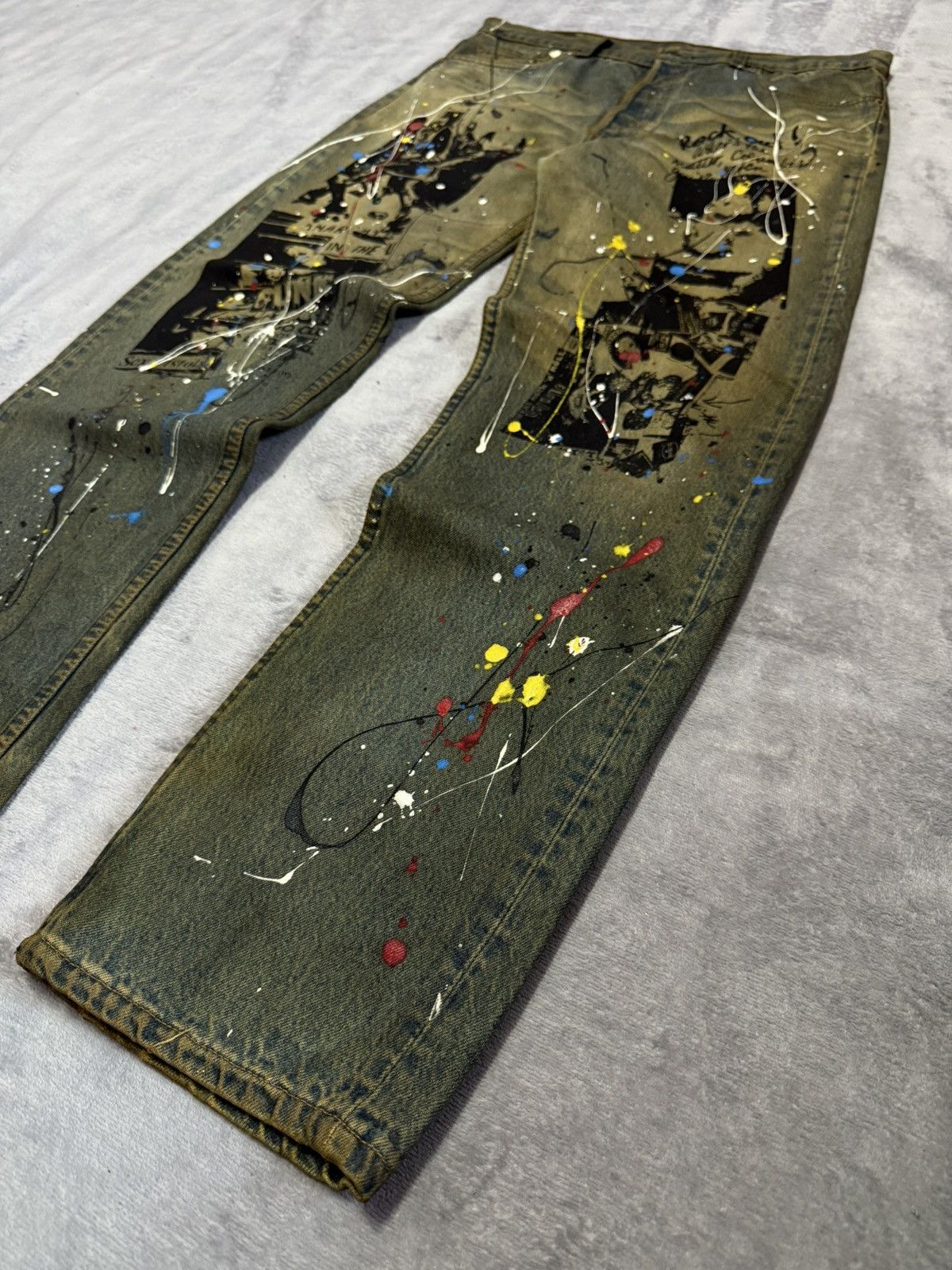 Levi's × Rei Kawakubo × Vintage Vintage LEVIS 501 Mud Wash Paint Splatter Junya Style Jeans Size US 34 / EU 50 - 10 Thumbnail
