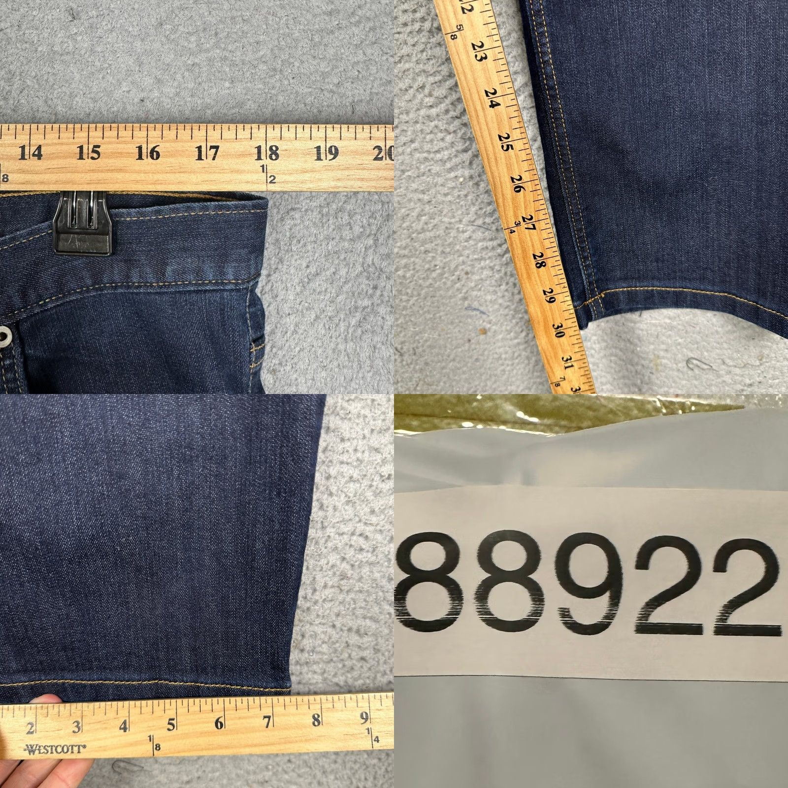 Denime Dearborn Jeans Mens 36 Blue Dark Wash Straight Leg 5 Pocket Denim Casual Size US 36 / EU 52 - 8 Thumbnail