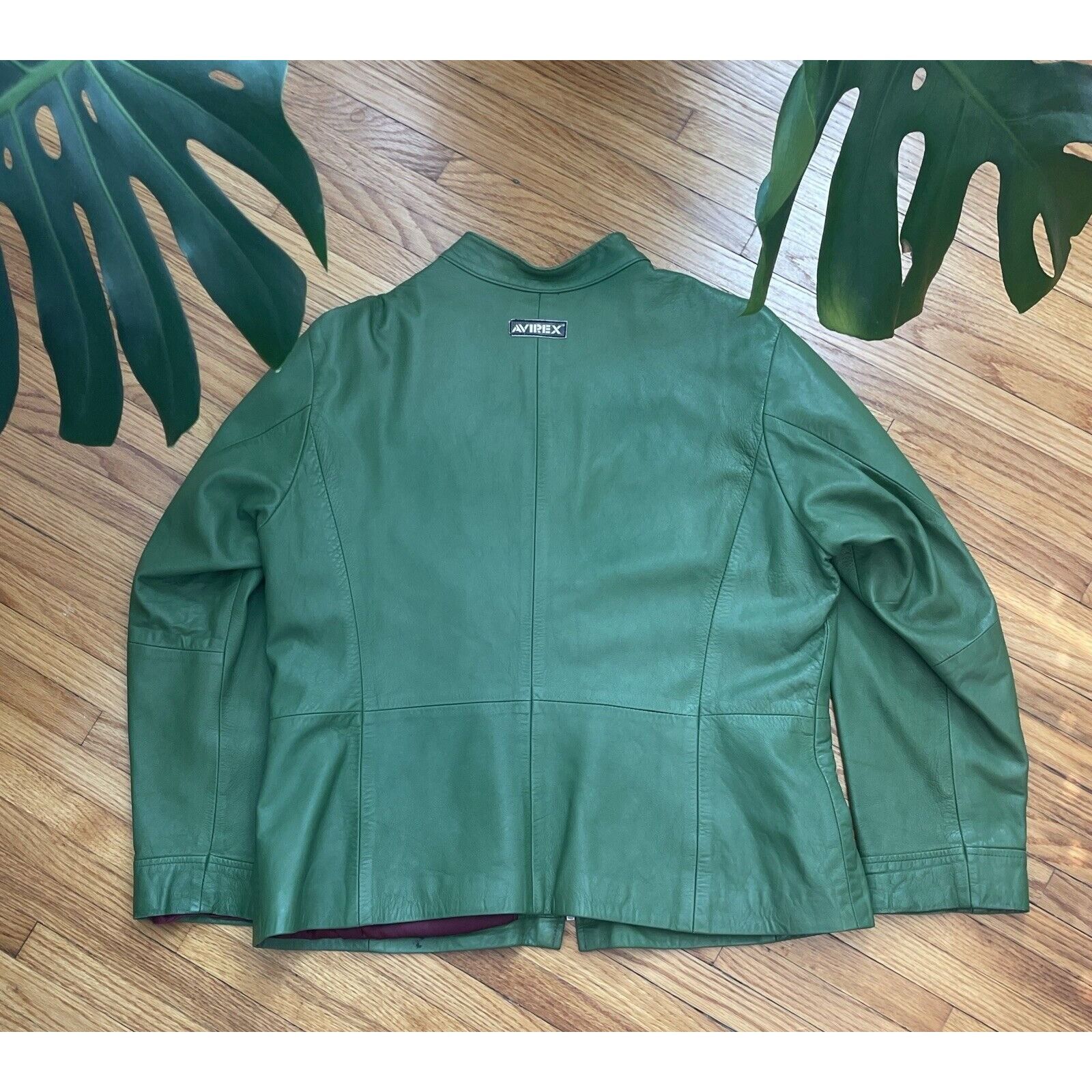 Avirex Vintage XL Avirex Green Leather Varsity Bomber Jacket USA Ma Size US XL / EU 56 / 4 - 2 Thumbnail