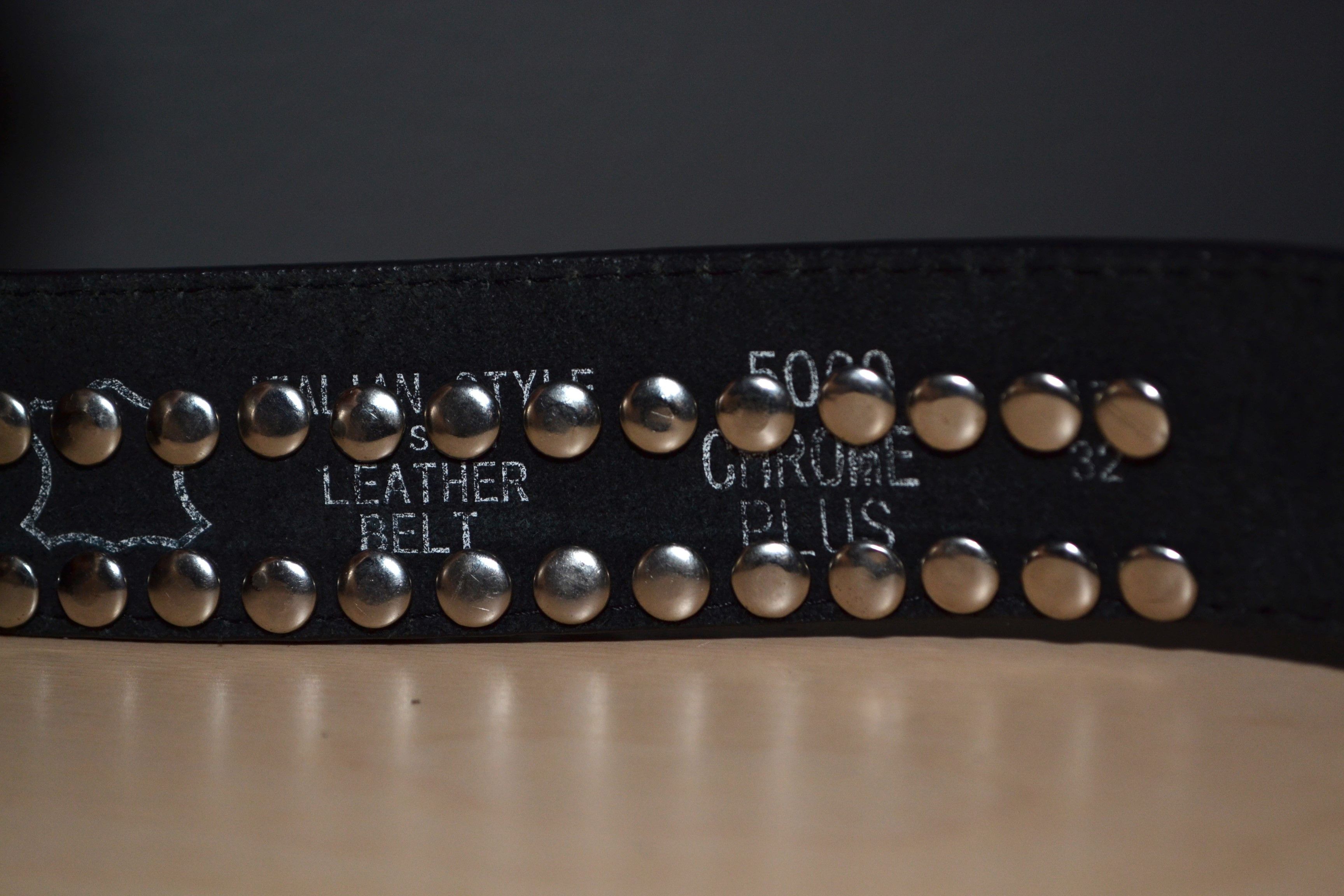 Vintage Black y2k Bullet Belt Real Leather Size 32 - 4 Thumbnail