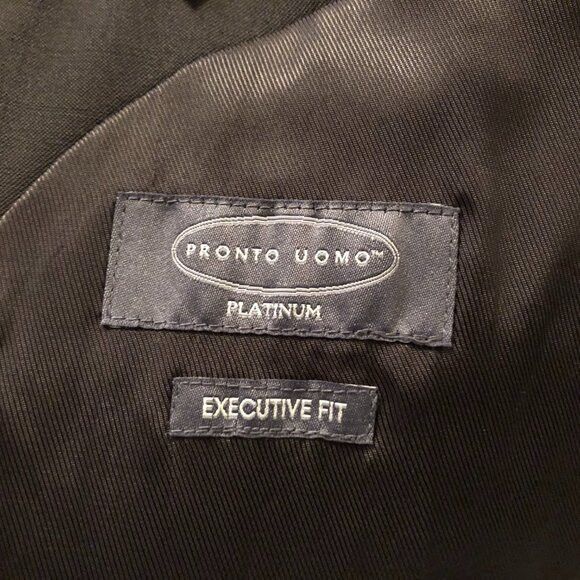 pronto Uomo mens black 100%wool sport coat jacket blazer 52L