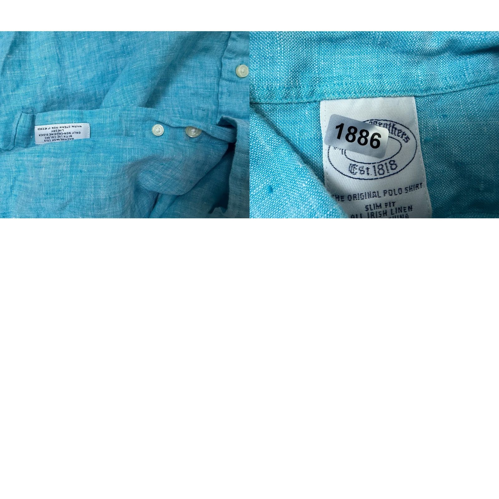 Brooks Brothers Brooks Brothers Shirt XL Slim Fit Irish Linen Button Down Travel Outdoors Blue Men Size US XL / EU 56 / 4 - 10 Thumbnail