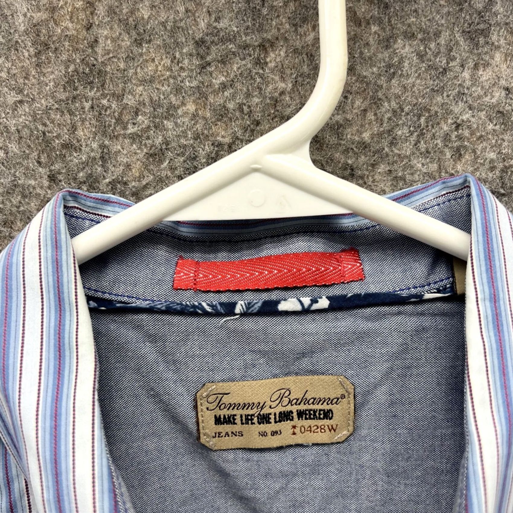 Tommy Bahama VINTAGE Tommy Bahama Shirt Men Large Adult Blue Striped Button-Down Casual Knit Cotton Long Sleeve Size US L / EU 52-54 / 3 - 6 Thumbnail
