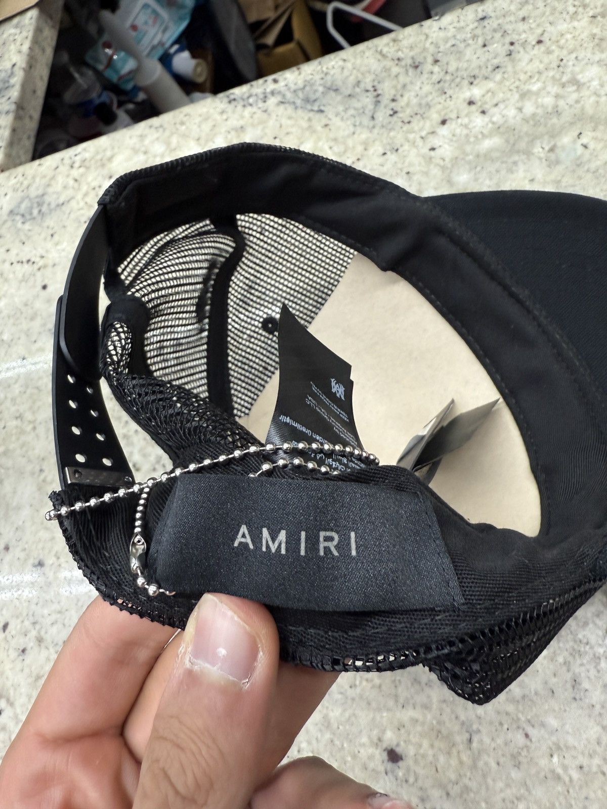 Amiri Amiri Black 3 Star Crystal Trucker Hat Size ONE SIZE - 8 Thumbnail