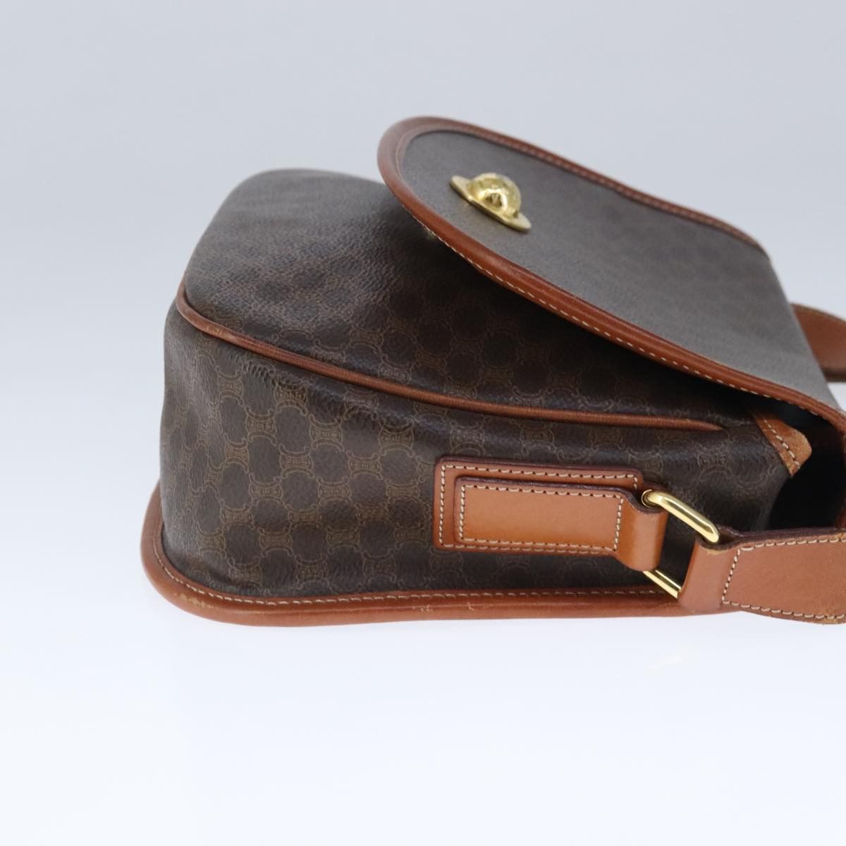 Celine CELINE Macadam Canvas Shoulder Bag Pvc Leather Brown Size ONE SIZE - 5 Thumbnail
