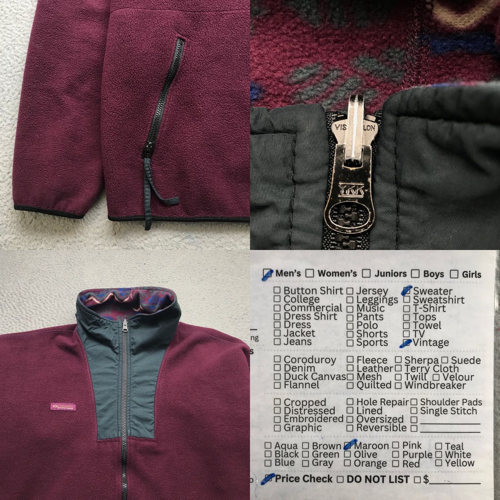 Vintage VINTAGE Columbia Sportswear Fleece Jacket Mens XL Maroon Full Zip Pockets Embroidered Logo 90s Outdoor Casual Size US XL / EU 56 / 4 - 8 Thumbnail