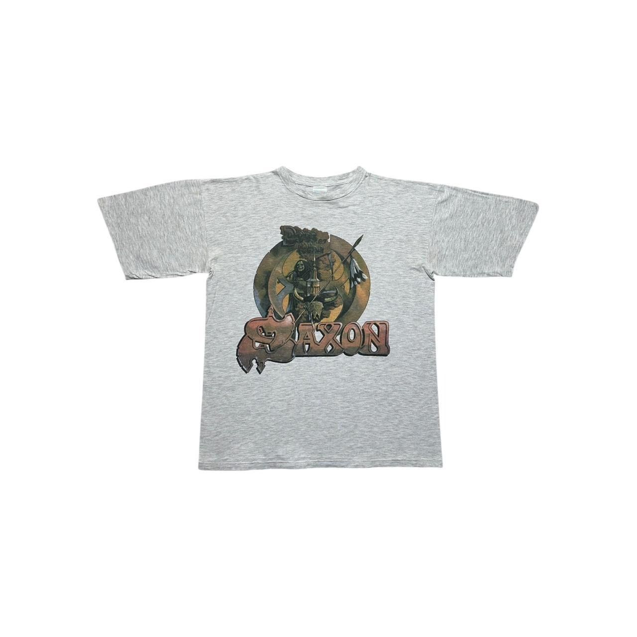 Band Tees × Hanes × Vintage Vintage Saxon Dogs of War 1995 Grunge Band Tour T-Shirt Size US XL / EU 56 / 4 - 1 Thumbnail