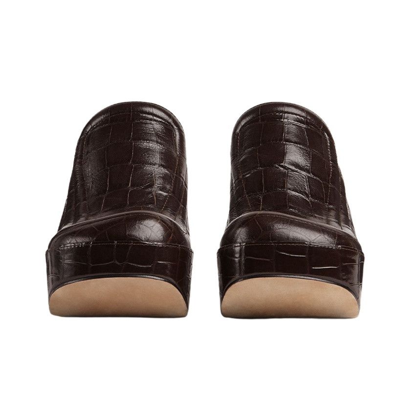 Bottega Veneta o1mle0325 Wedge Pumps Alligator Pop Calf in Brown Size US 8 / IT 38 - 3 Thumbnail