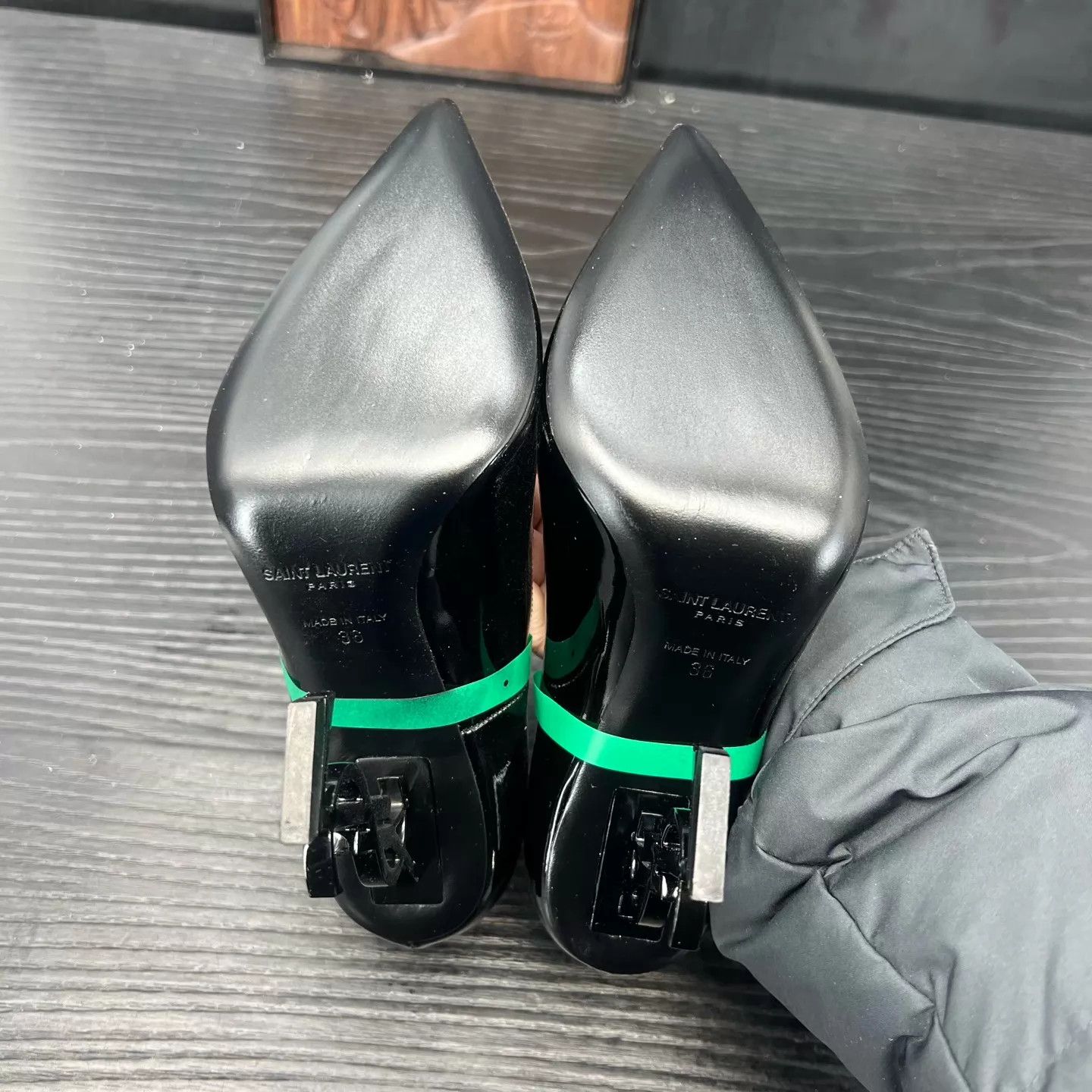 Saint Laurent Paris SAINT LAURENT Opyum Patent Leather Black Heels 36 with Box Size US 5.5 / IT 35.5 - 8 Thumbnail