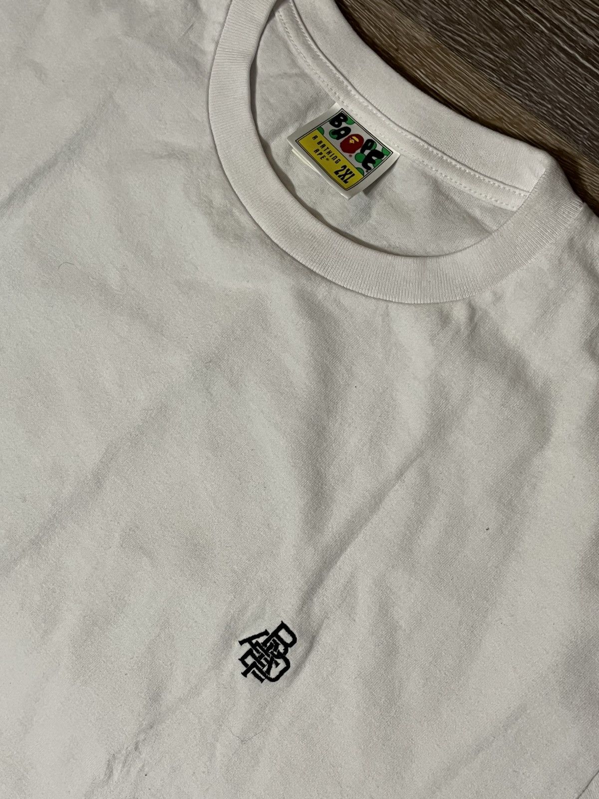 Bape Bape Logo Embroidered Tee With Black Ape Head Size US XL / EU 56 / 4 - 3 Thumbnail