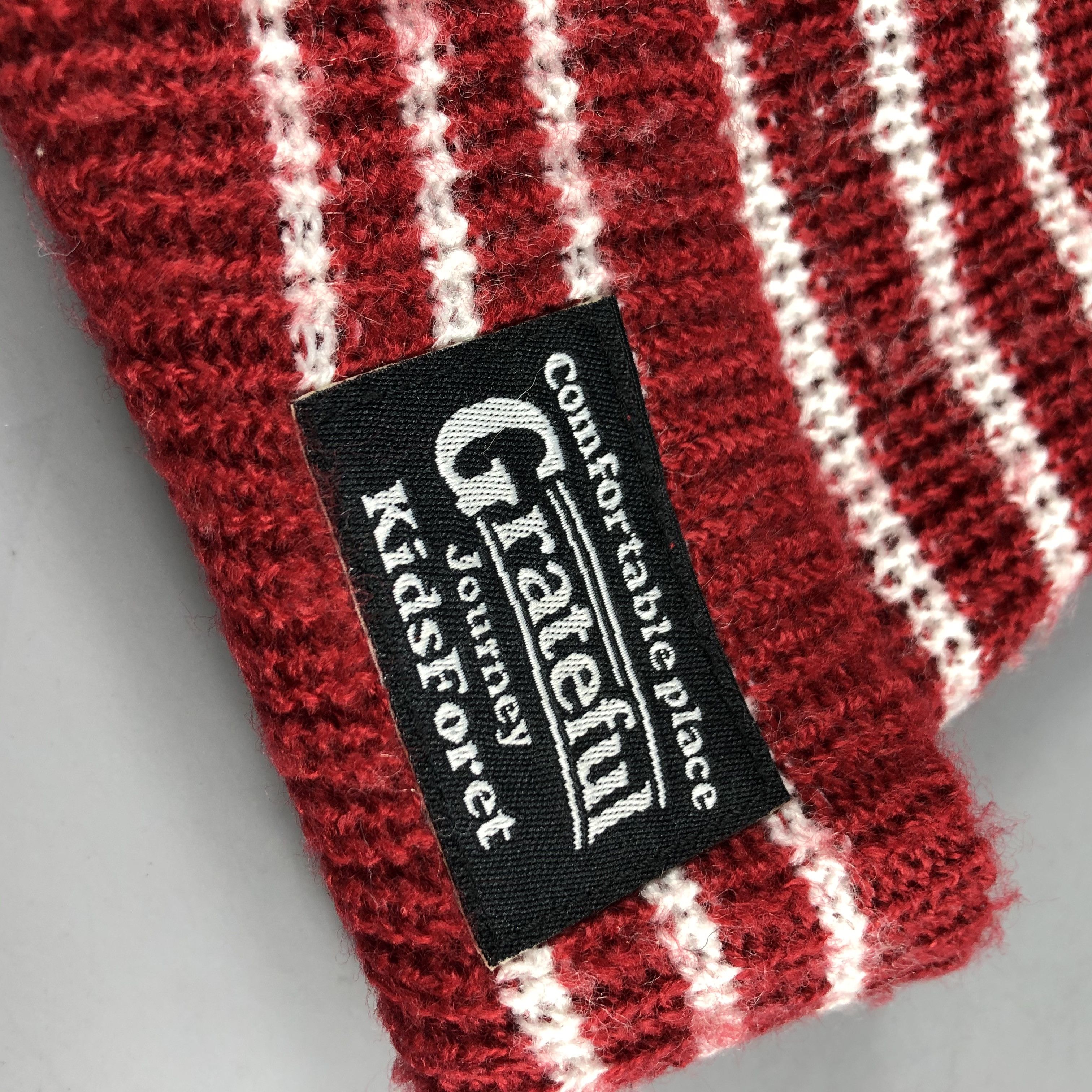 Vintage Kids Grateful Journey Stripe Beanie Snow Hat Snow Cap -D930 Size ONE SIZE - 5 Thumbnail