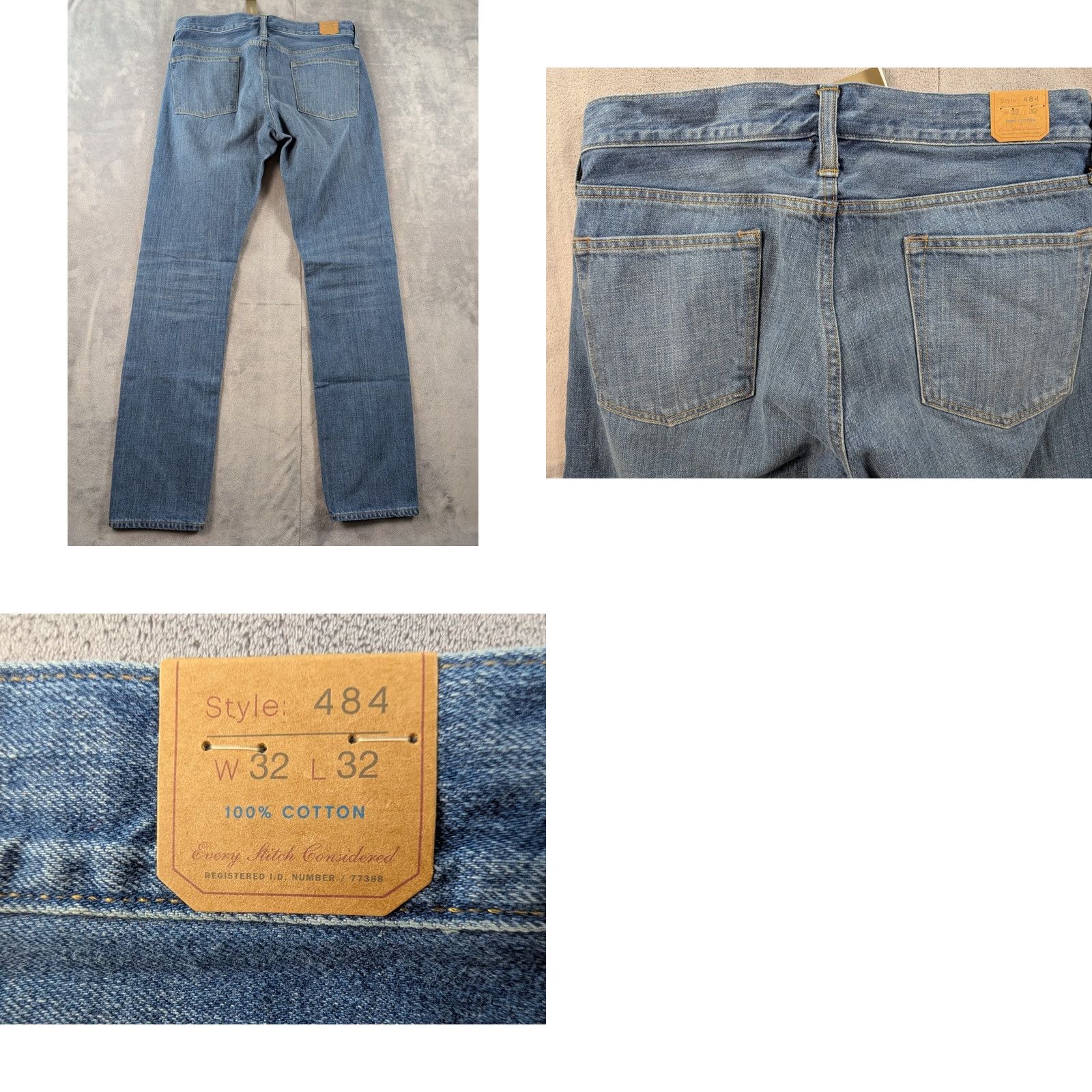 J.Crew J.CREW Jeans Mens 32x32 Blue Straight Signature Flex Denim Mid Wash Regular 5-Pocket Mens Jeans Blue 484 Signature Flex 32x32 Size US 32 / EU 48 - 8 Thumbnail
