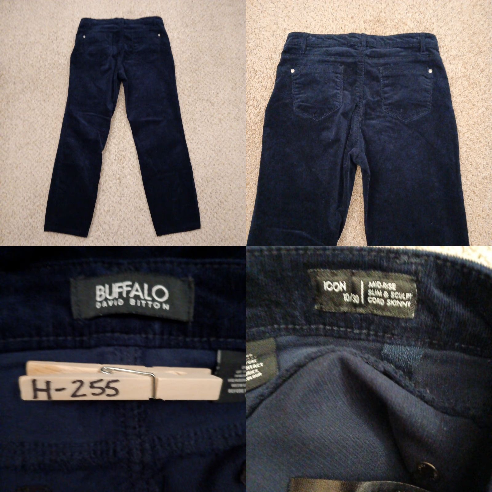 Buffalo David Bitton Buffalo David Bitton Pants Womens Size 10 Blue Mid Rise 30x25 Corduroy Size 32" / US 10 / IT 46 - 8 Thumbnail