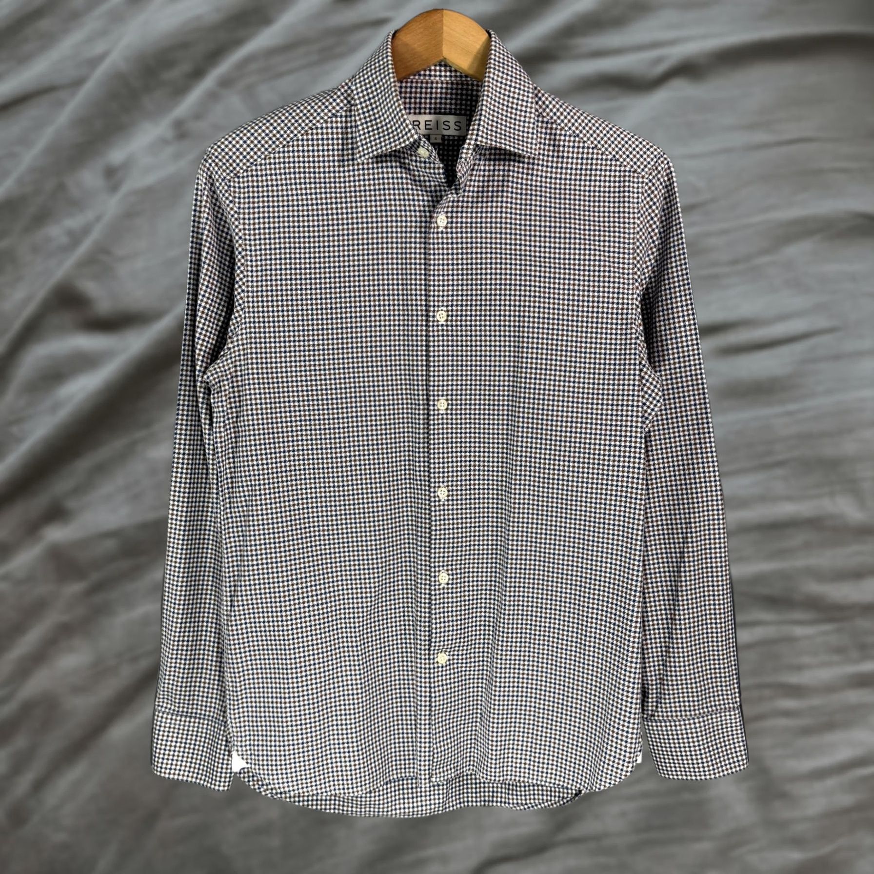 Reiss Reiss Shirt Mens Small Gingham Check Button Up Long Sleeve Casual Dress Shirt Size US S / EU 44-46 / 1 - 1 Thumbnail