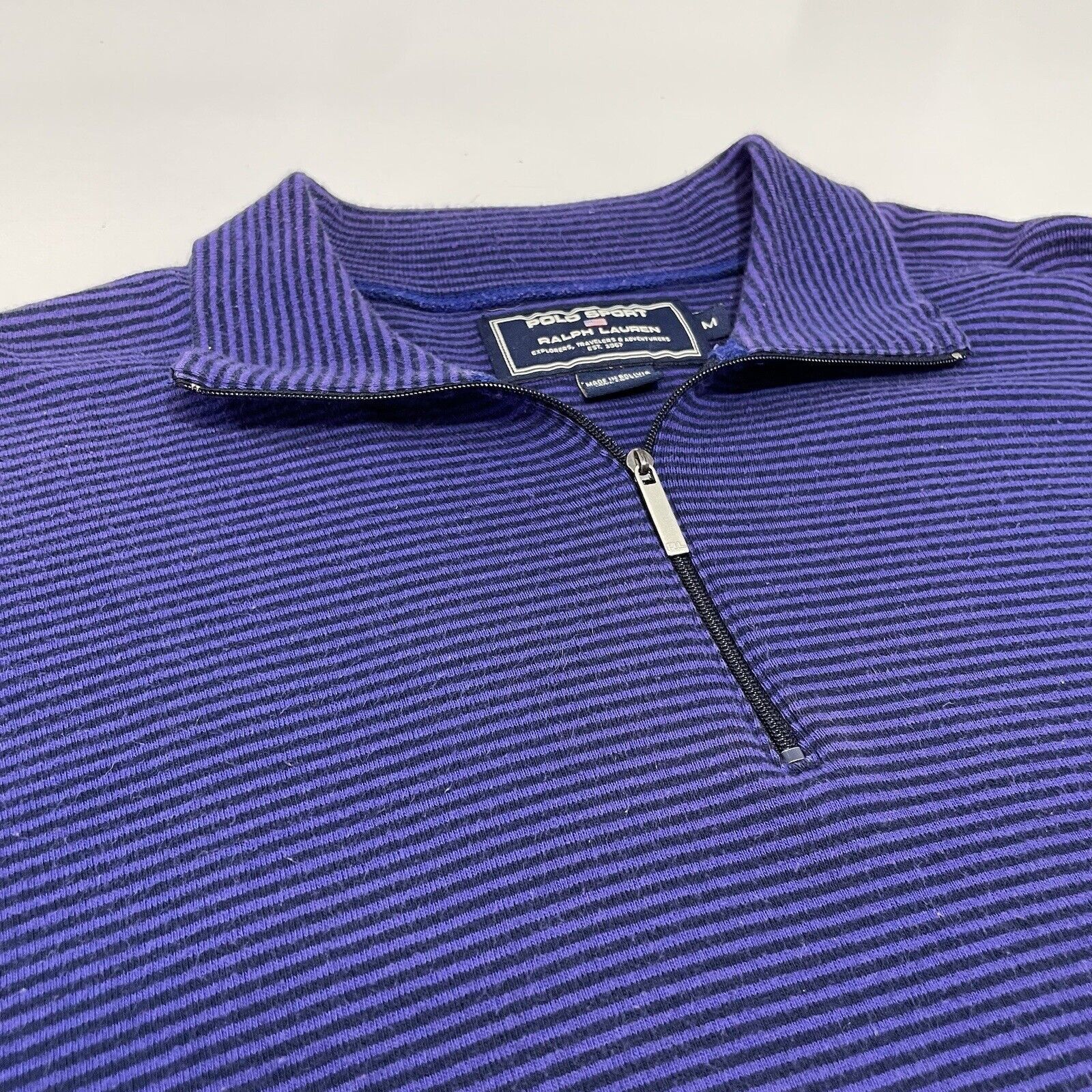Polo Ralph Lauren VTG 90’s Ralph Lauren Polo Sport Men’s Purple Stripe Shirt M Size US M / EU 48-50 / 2 - 3 Thumbnail