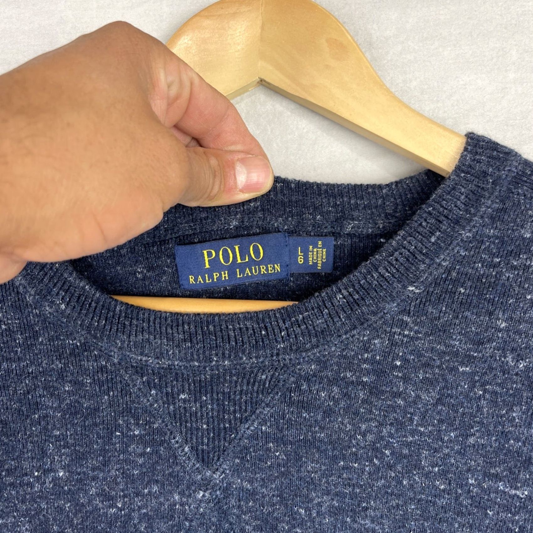 Polo Ralph Lauren Polo Ralph Lauren Sweater Mens Large Navy Blue Long Sleeve Pullover Preppy Knit Size US L / EU 52-54 / 3 - 7 Thumbnail