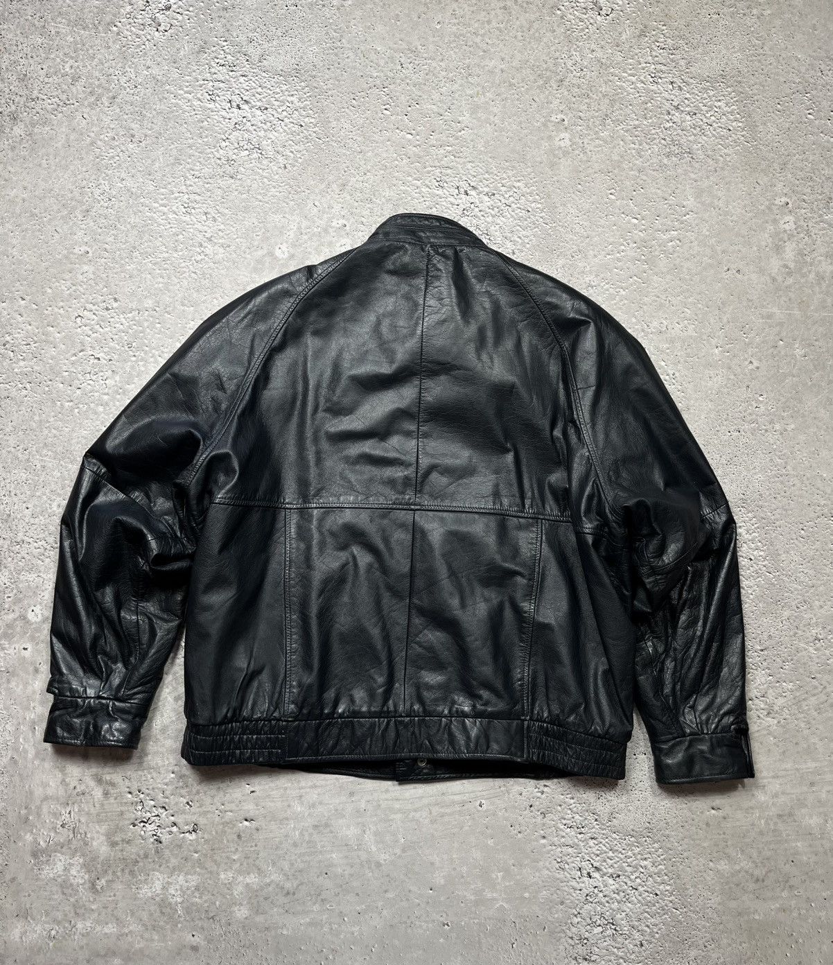 Leather × Vintage Vintage St Michael Leather Bomber Jacket Korea Black Retro Size US XL / EU 56 / 4 - 18 Thumbnail
