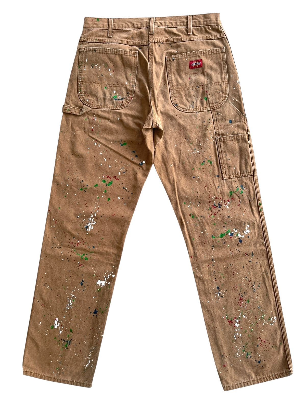 Vintage Dickies Paint Splatter Duck Fabric Distressed Carpenter Size US 33 - 2 Thumbnail