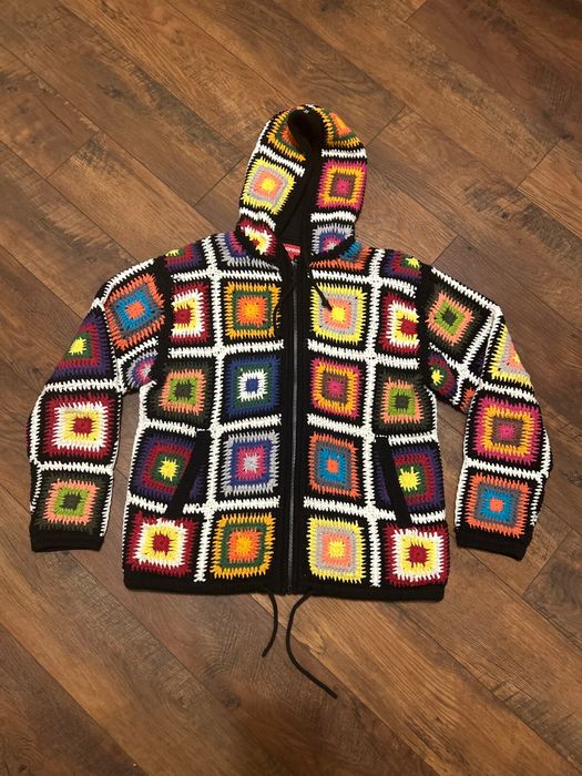 Supreme Supreme Crochet Hooded Zip Up Sweater | Grailed