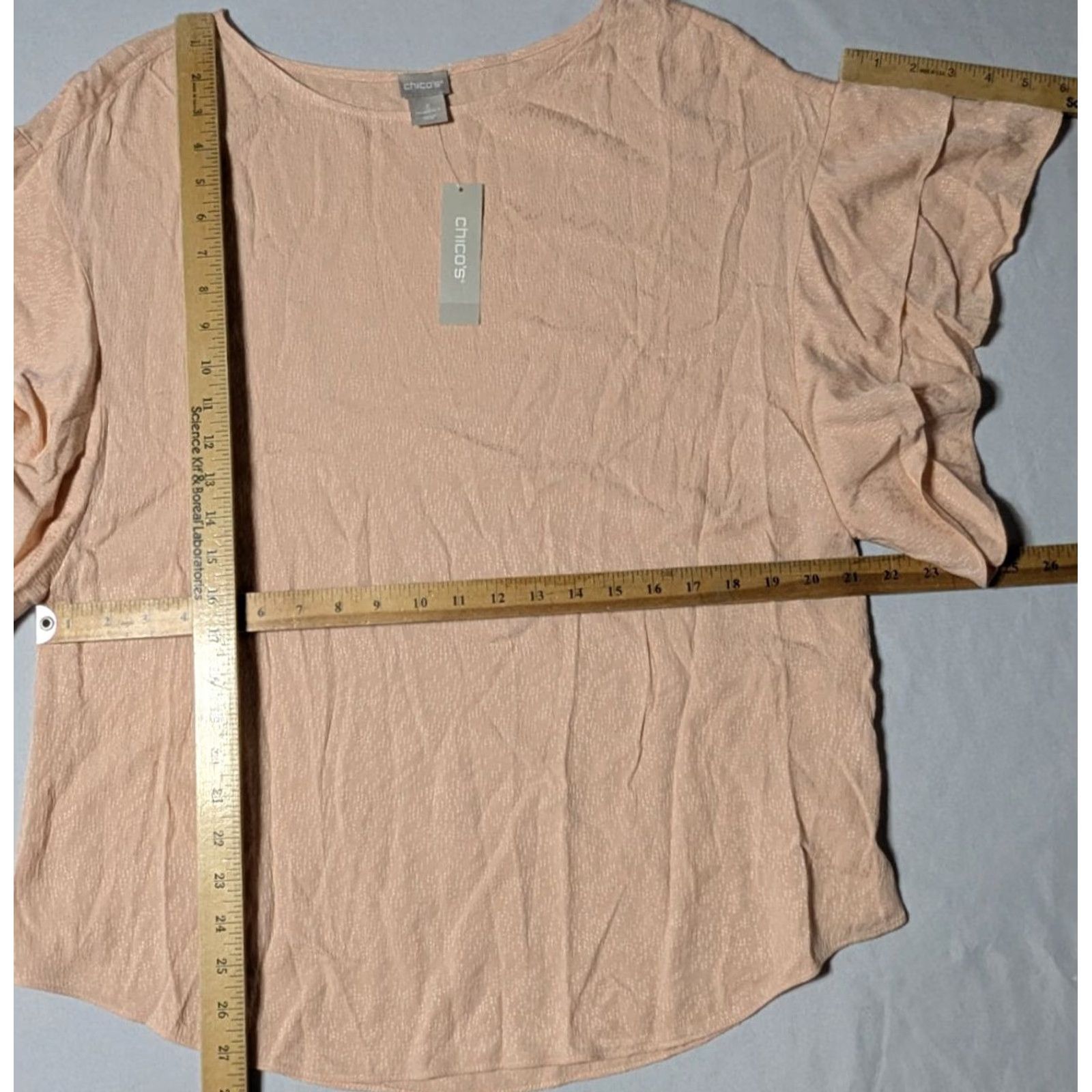 Vintage VINTAGE Chico's Flutter Sleeve Pullover Top Blush Peach - Women Size L NEW Size L / US 10 / IT 46 - 7 Thumbnail