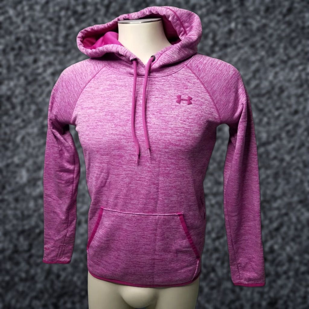 Under Armour Womens XS Under Armour Hoodie Loose Fit Pink Twist Coldgear Fleece Crew Neck Pullover Activewear Size XS / US 0-2 / IT 36-38 - 1 Thumbnail