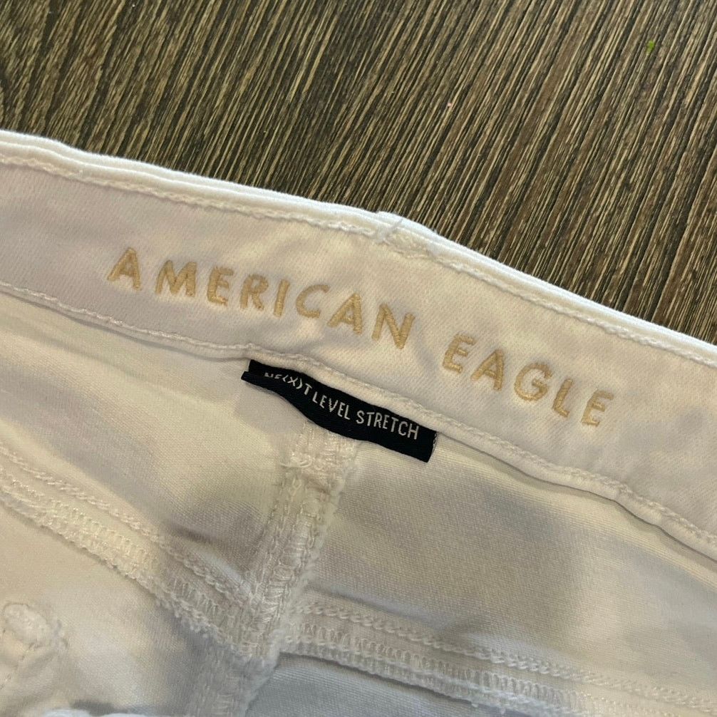 American Eagle Outfitters American Eagle Jegging Crop Jeans Distressed White Size 16 Size 38" / US 16 / IT 52 - 5 Thumbnail