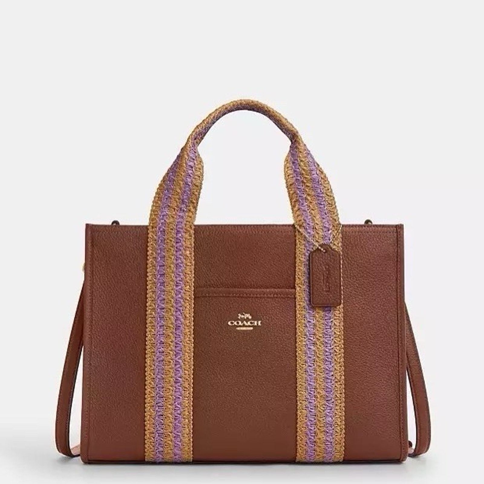 Coach NWT Coach Smith Tote Bag CBG90 Straw Leather Redwood Size ONE SIZE - 5 Thumbnail