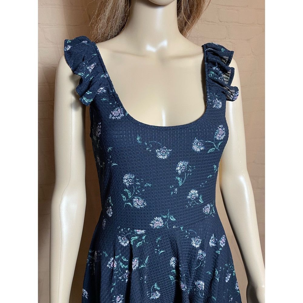 Other NWT New $118 RACHEL Rachel Roy Navy Floral Ruffle Tiered Dr Size S / US 4 / IT 40 - 9 Thumbnail