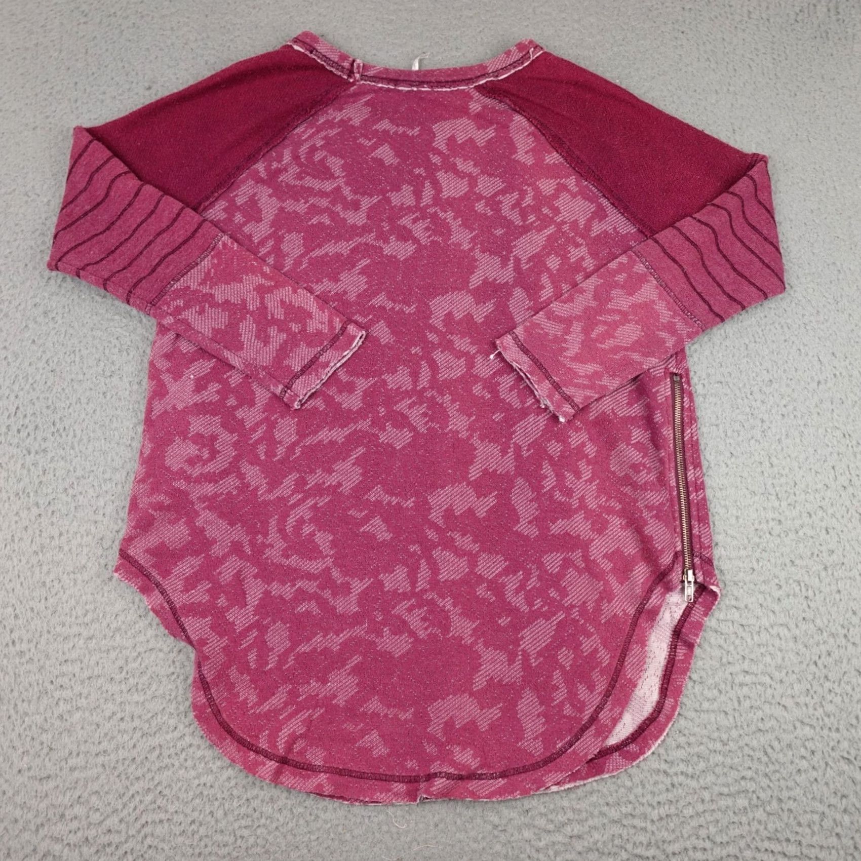 Free People Free People Sweater Womens Medium Pink Bed Of Roses Zip Long Sleeve Bohemian Shirt Size M / US 6-8 / IT 42-44 - 2 Thumbnail
