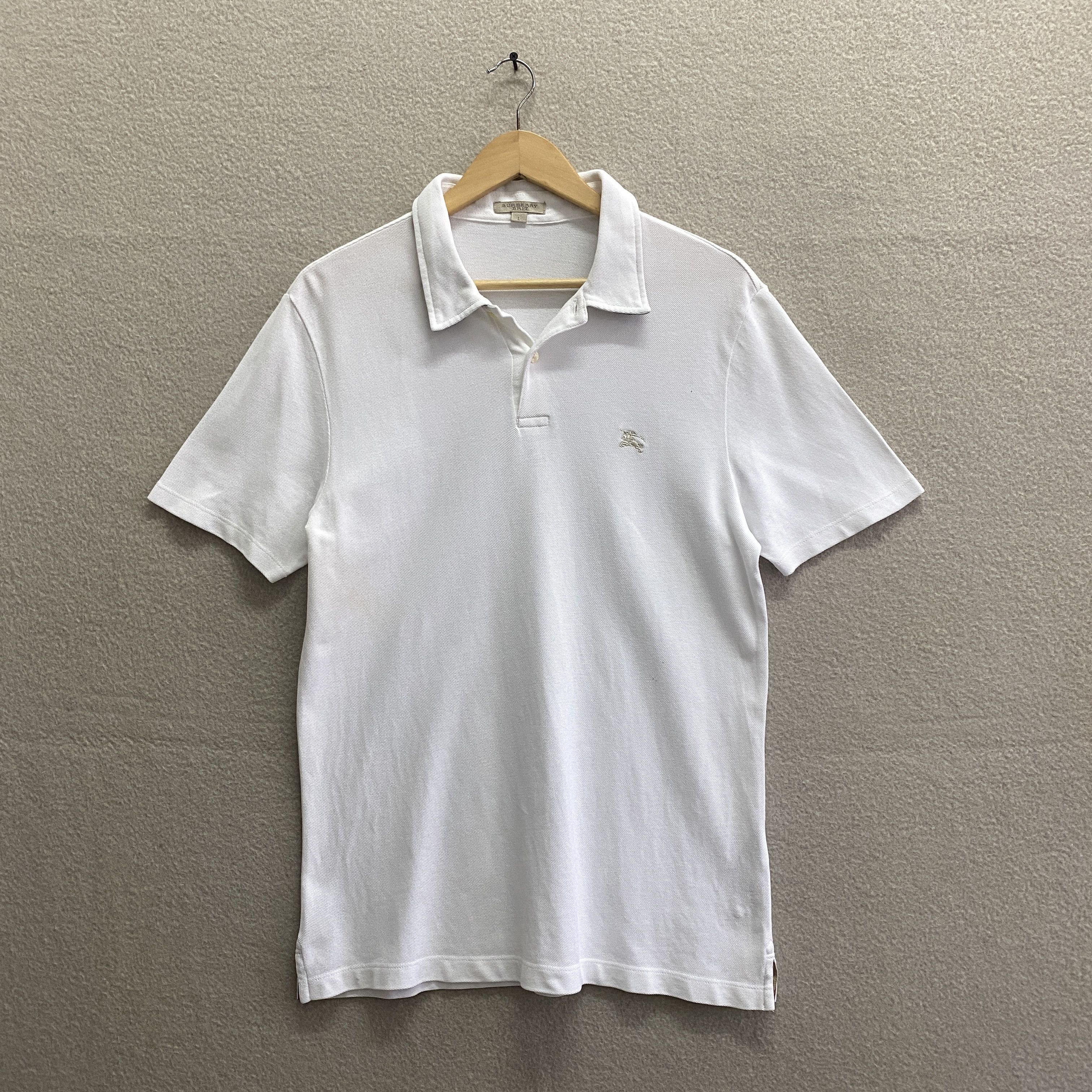 BURBERRY GOLF ホワイト M シャツ Burberry Golf Women White Polo Shirt Short Sleeve Logo