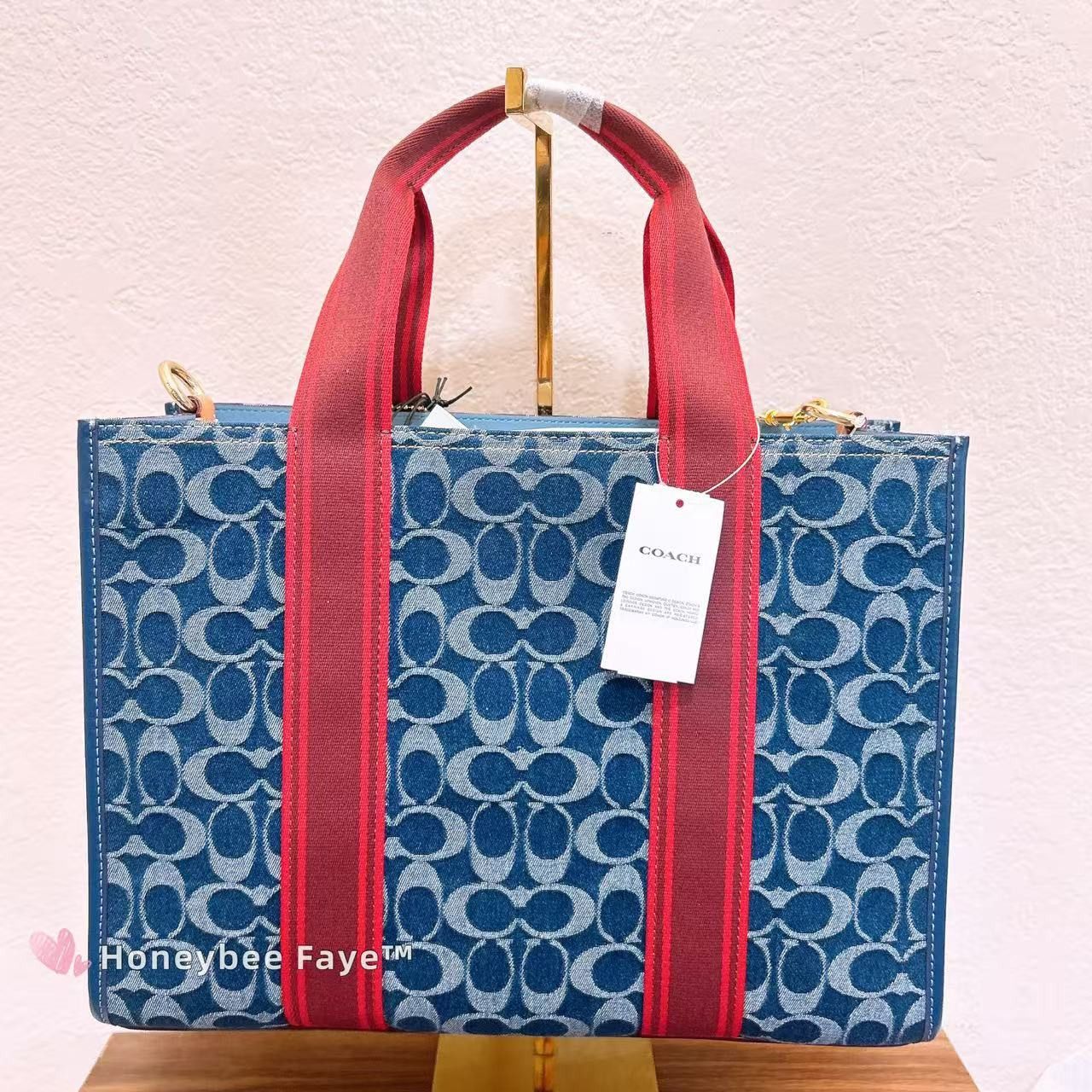 Coach NWT Coach Smith Tote Bag In Signature Denim CY698 Size ONE SIZE - 3 Thumbnail