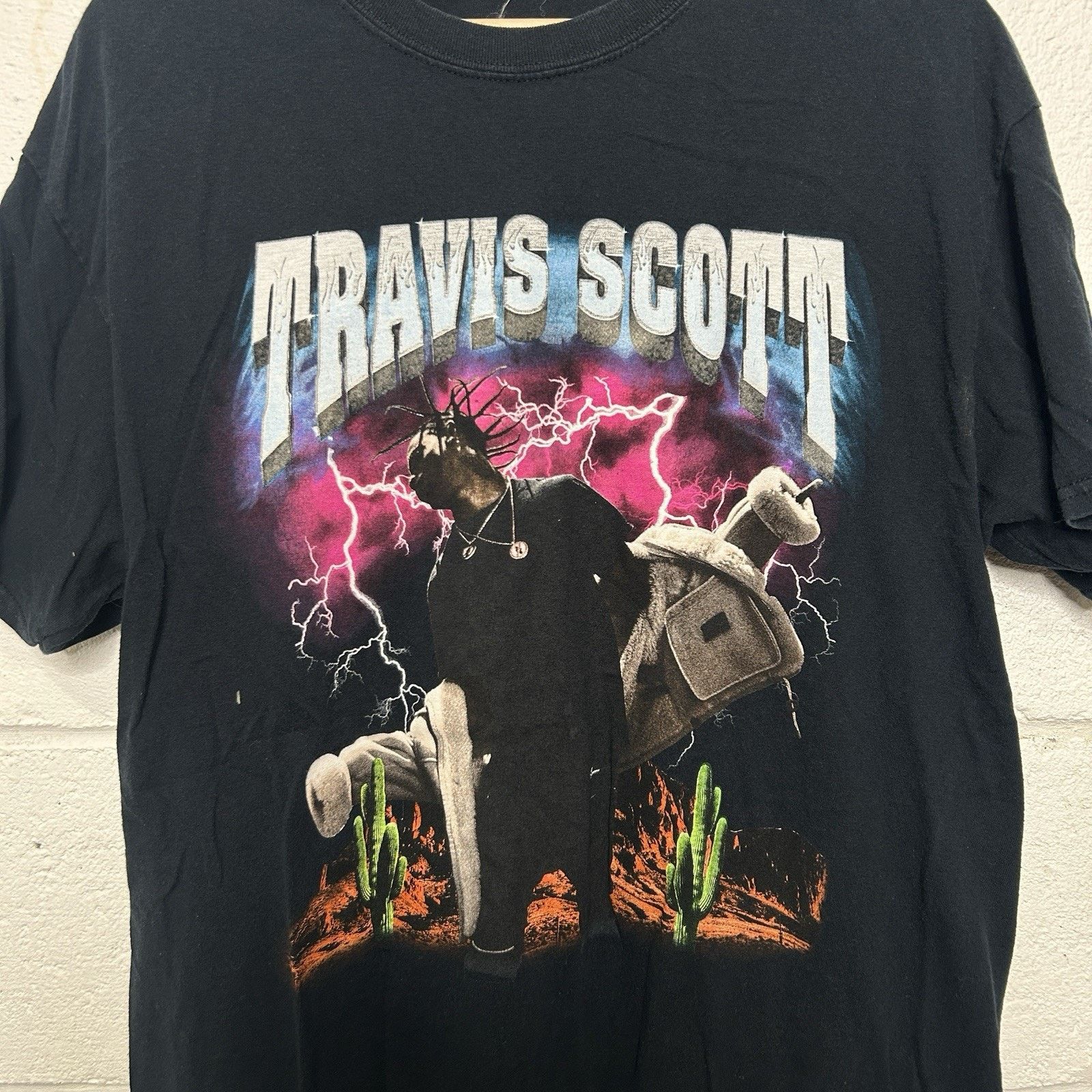 Travis Scott Travis Scott 2015 Rodeo Tour Lightning Tee “Black” Size US L / EU 52-54 / 3 - 3 Thumbnail