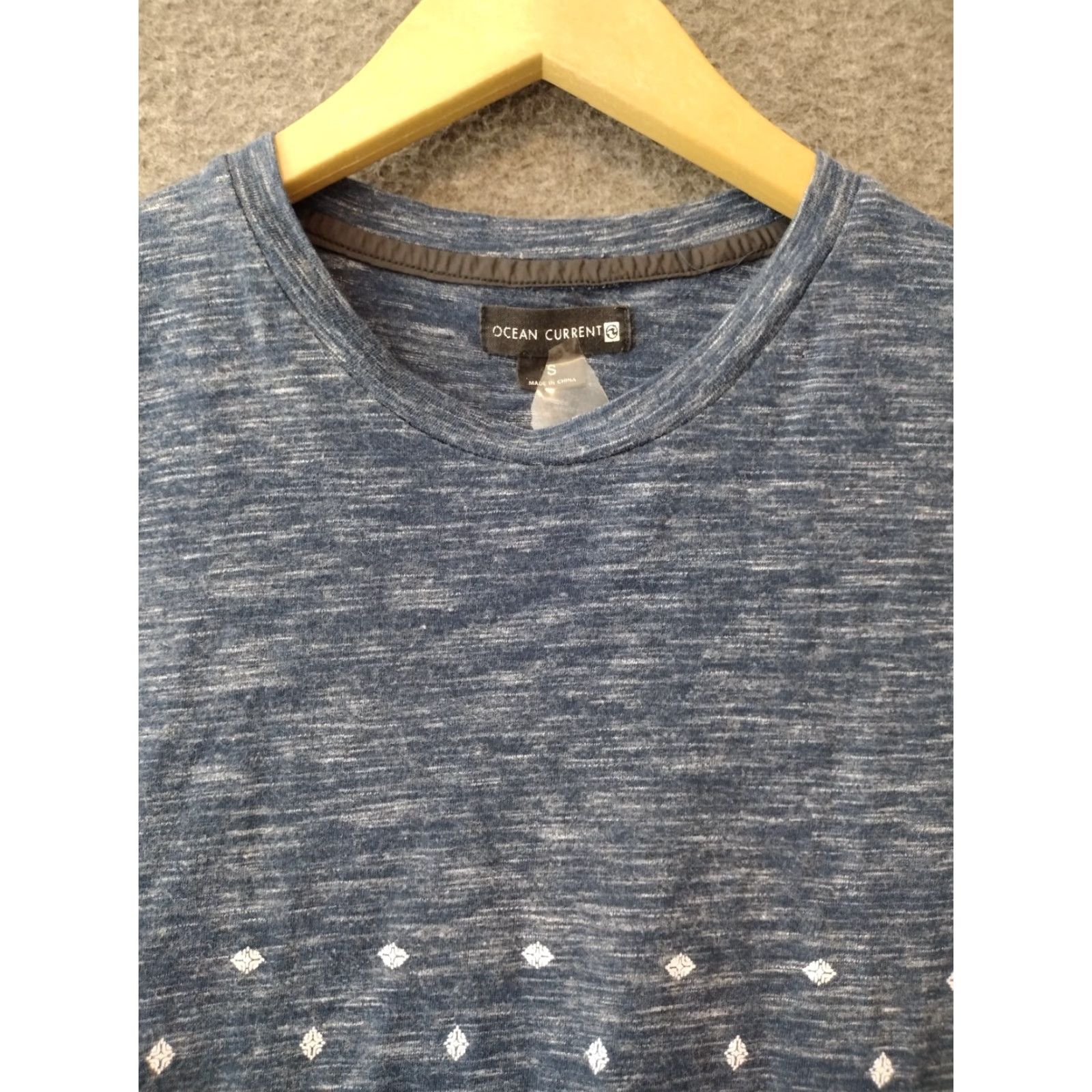Vintage OCEAN CURRENT Ocean Current Shirt Men's S Heather Blue White Diamond Dotted Short Sleeve Shirt S Blue Dot Pattern Mens T-Shirt Ocean Current Shirt Size US S / EU 44-46 / 1 - 2 Thumbnail