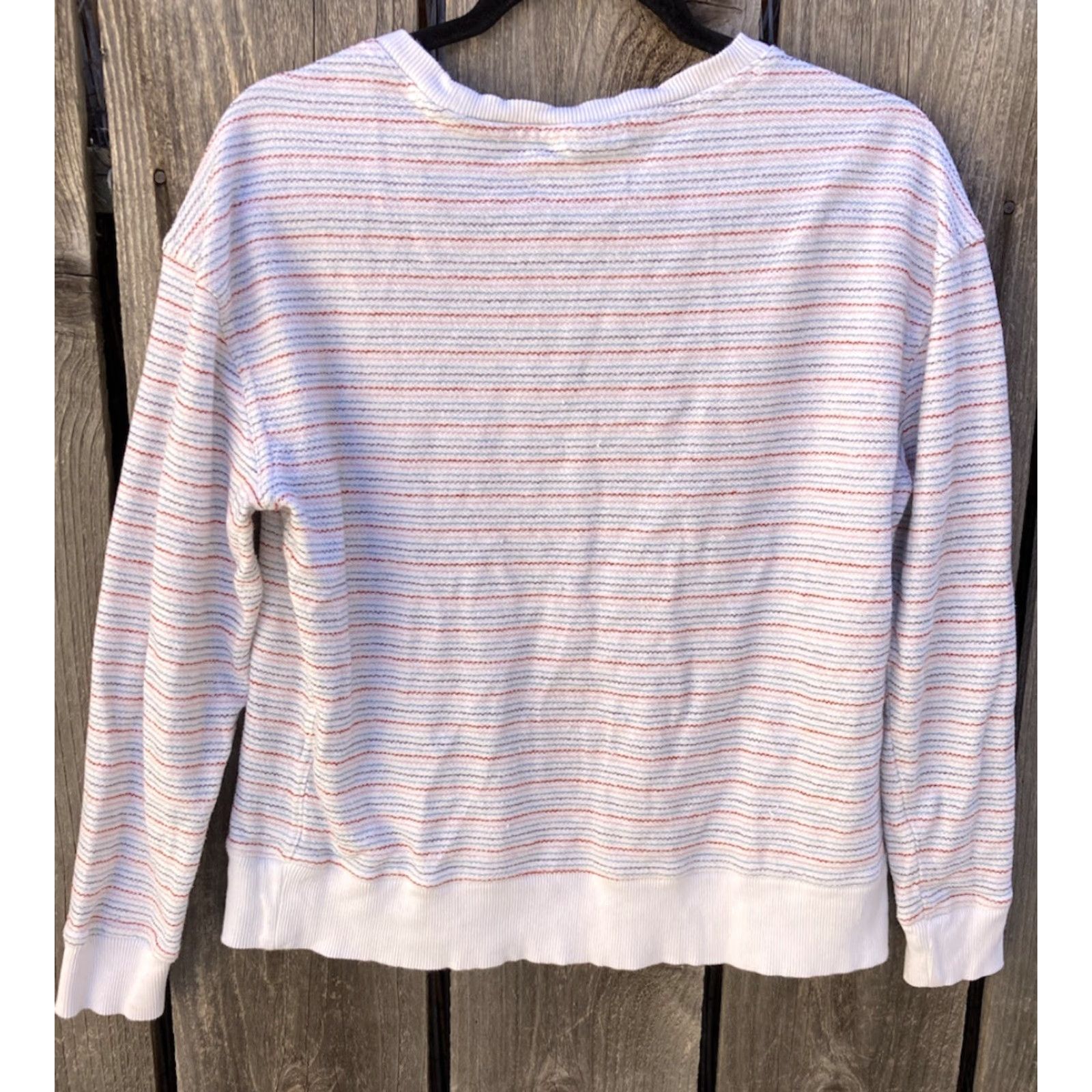 Vintage Women's Universal Thread White Striped Crew Neck Sweatshirt S Cotton RN177730 Size S / US 4 / IT 40 - 6 Thumbnail