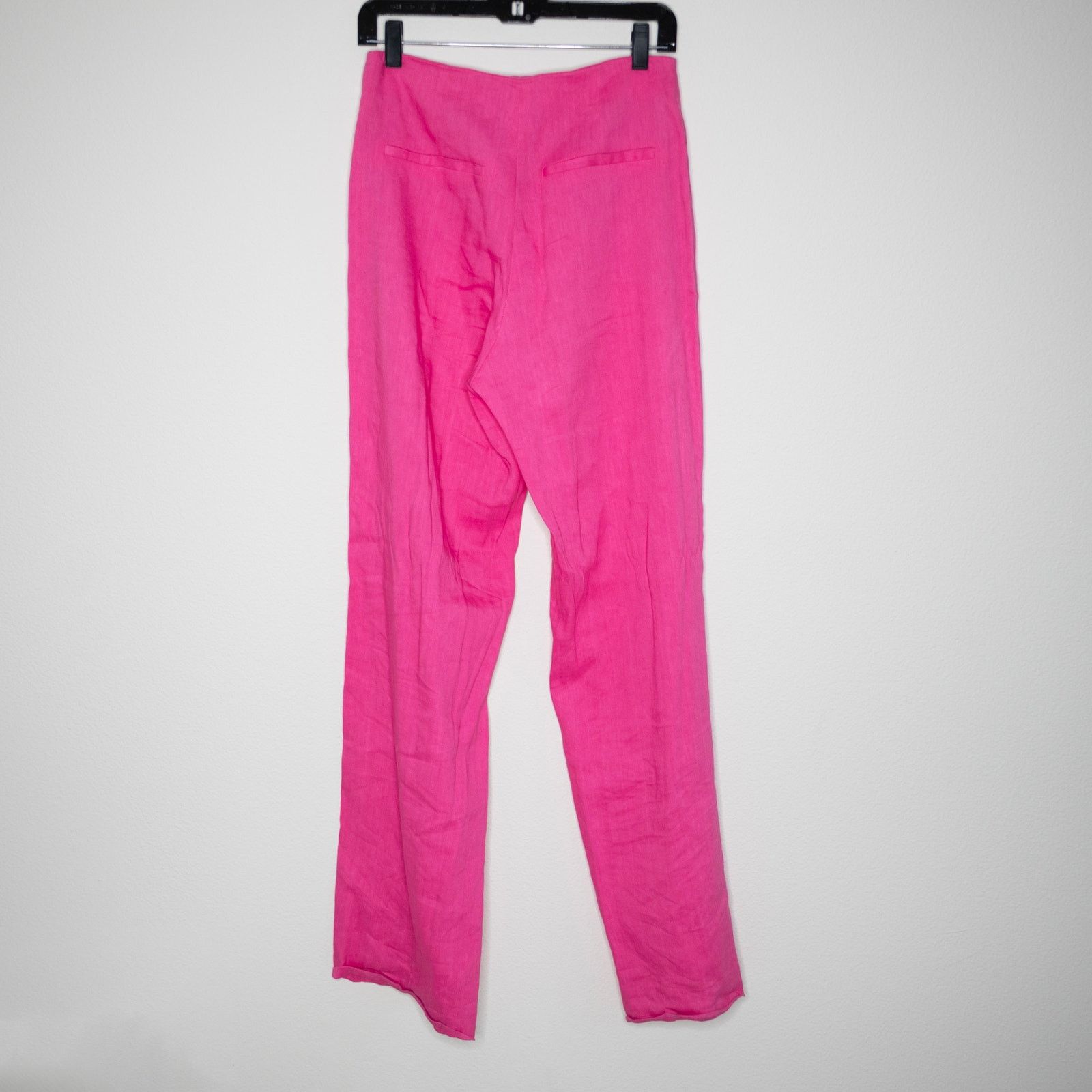 Frame FRAME High Waist Linen Blend Trouser Flamingo Size 27" / US 4 / IT 40 - 3 Thumbnail