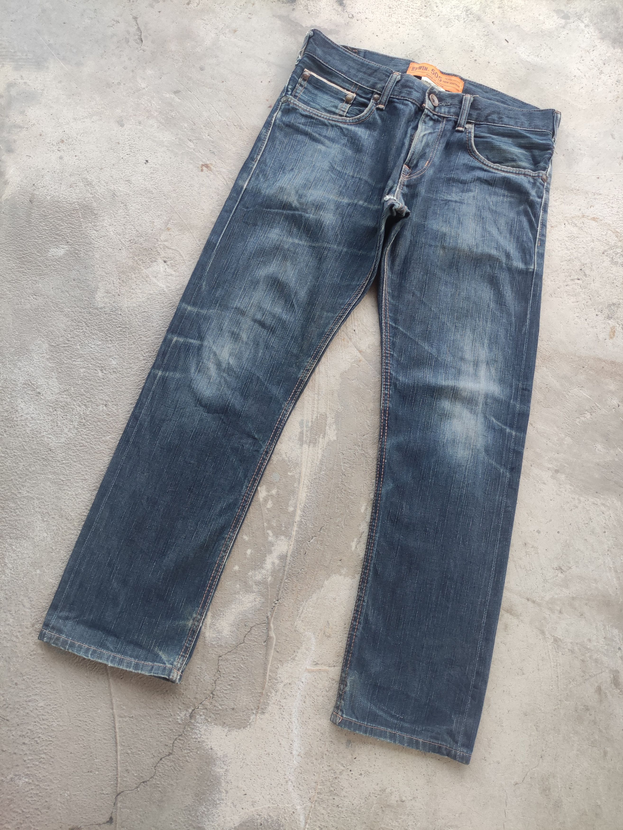 Edwin Vintage Edwin Japan Selvage Distressed Faded Denim Size US 34 / EU 50 - 3 Thumbnail