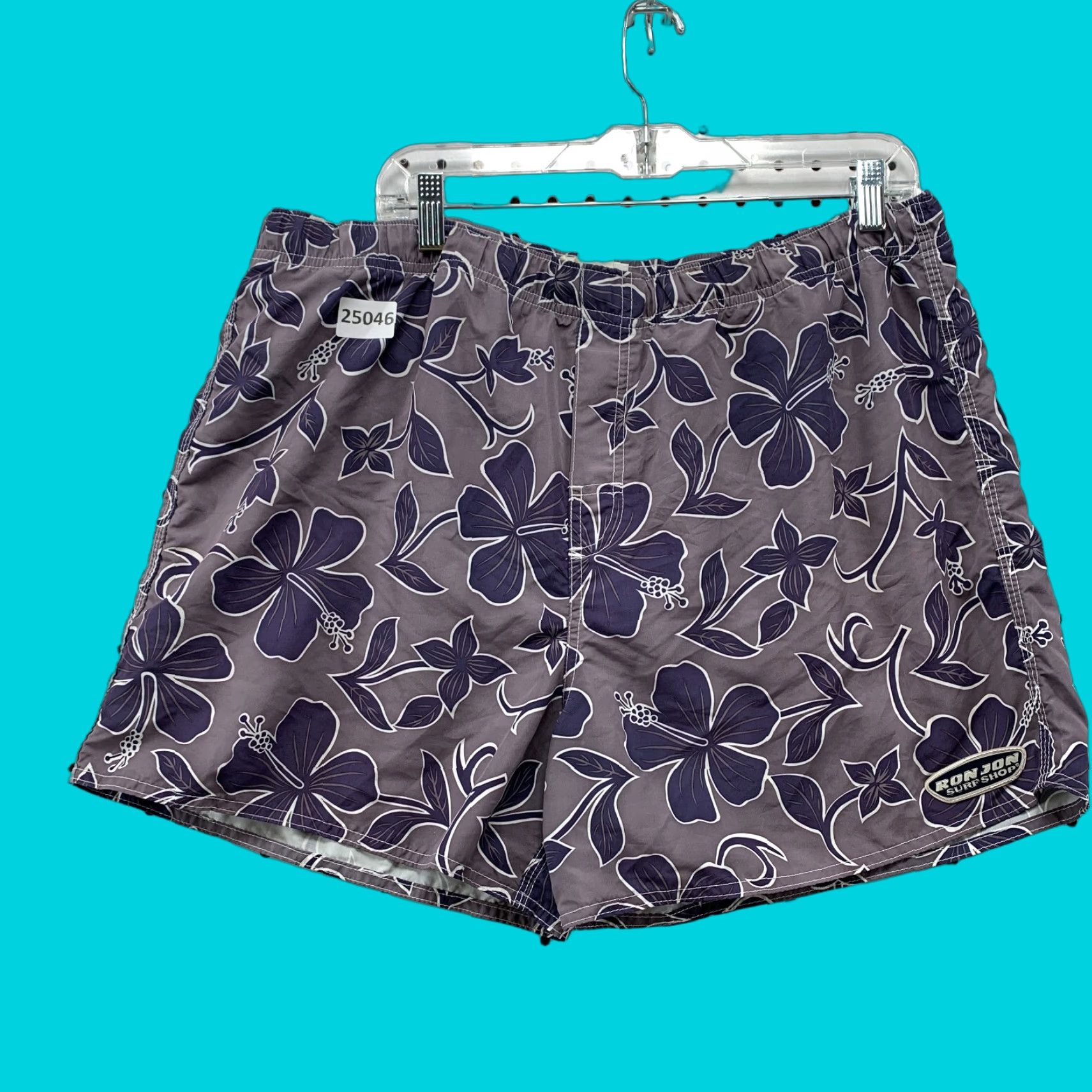 Ron Jon Surf Shop VINTAGE Ron Jon Surf Shop Swim Trunks Blue Floral Graphic Men Large 37x4.5 Adult Large Blue Floral Trunks Mens Size US 33 - 1 Thumbnail