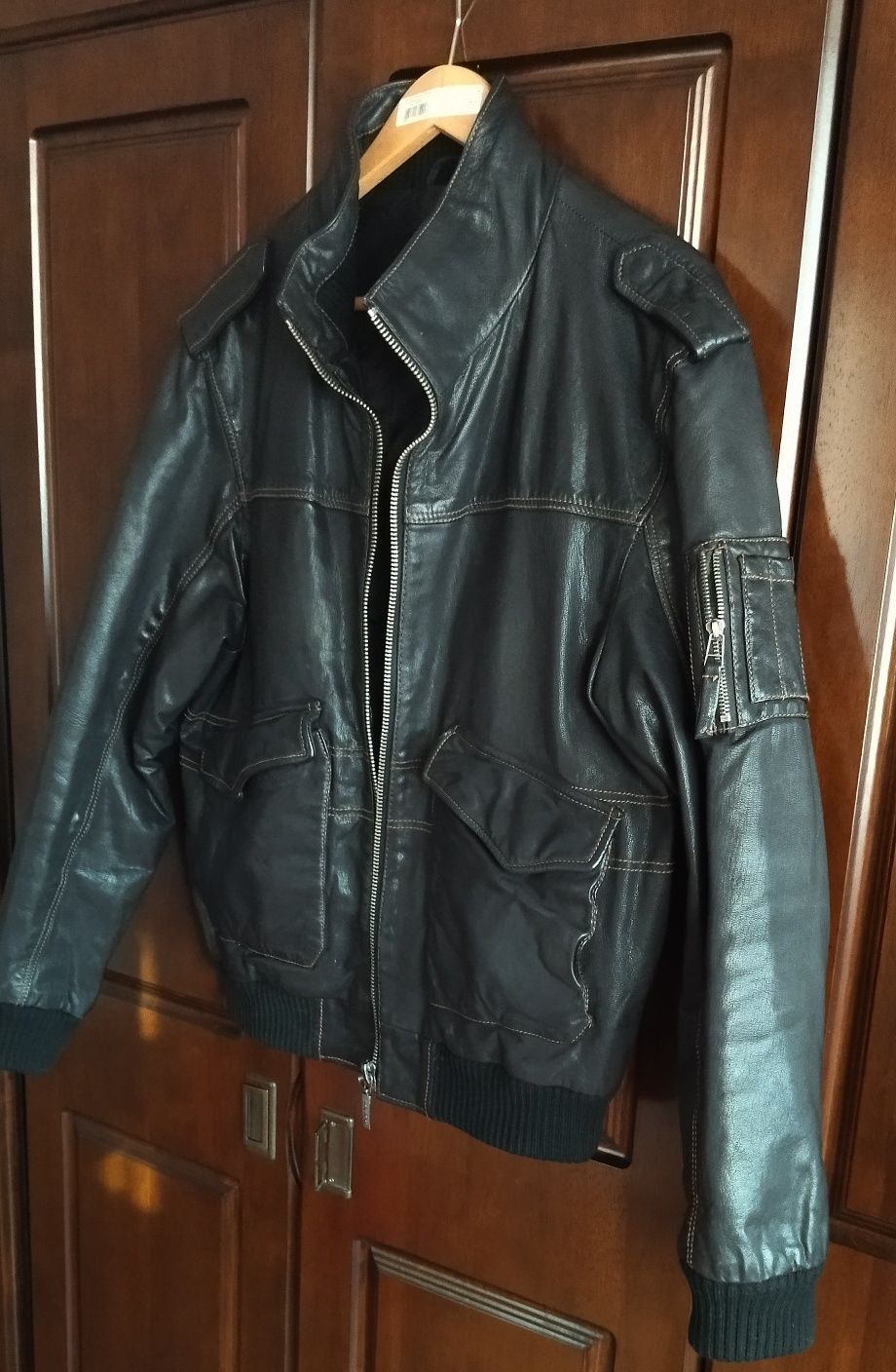 Vintage Vitnage Police Aviator Leather Jacket Size US M / EU 48-50 / 2 - 1 Thumbnail