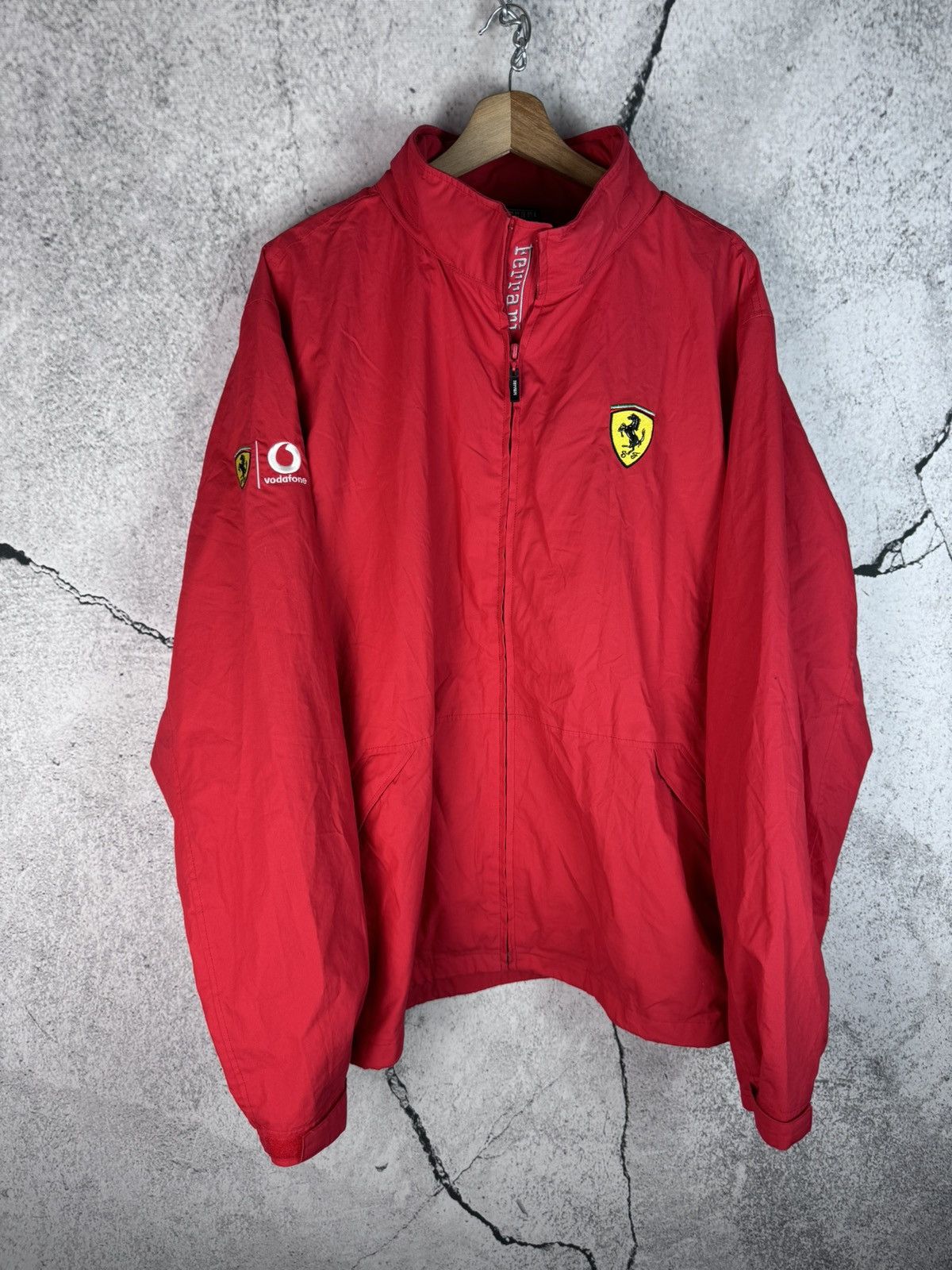 Image of Vintage OG Marlboro Ferrari Racing Jacket Vodafone in Red, Men's (Size XL)