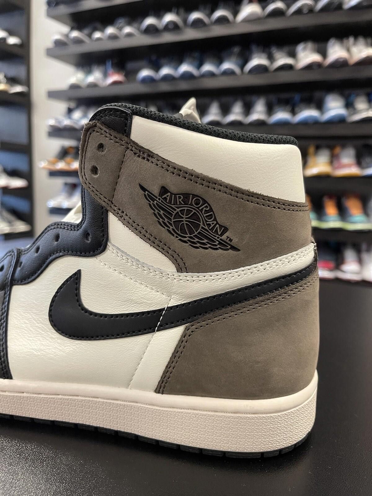 Jordan Brand Size 12 - Nike Air Jordan 1 Retro High Top Sail Black Mocha Size US 12 / EU 45 - 3 Thumbnail