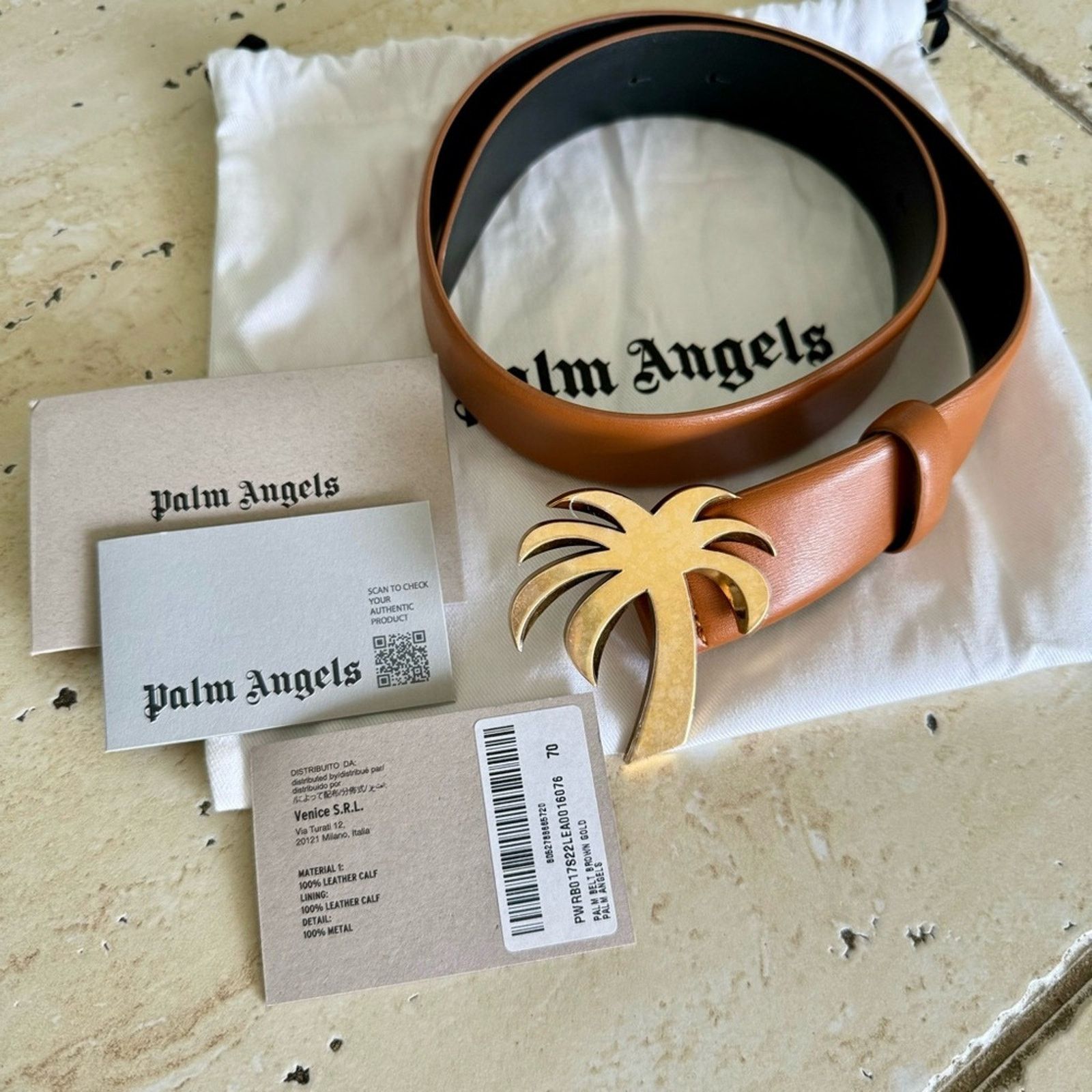 Palm Angels New! PALM ANGELS Palm Belt, Size 70, Authentic Size ONE SIZE - 1 Thumbnail