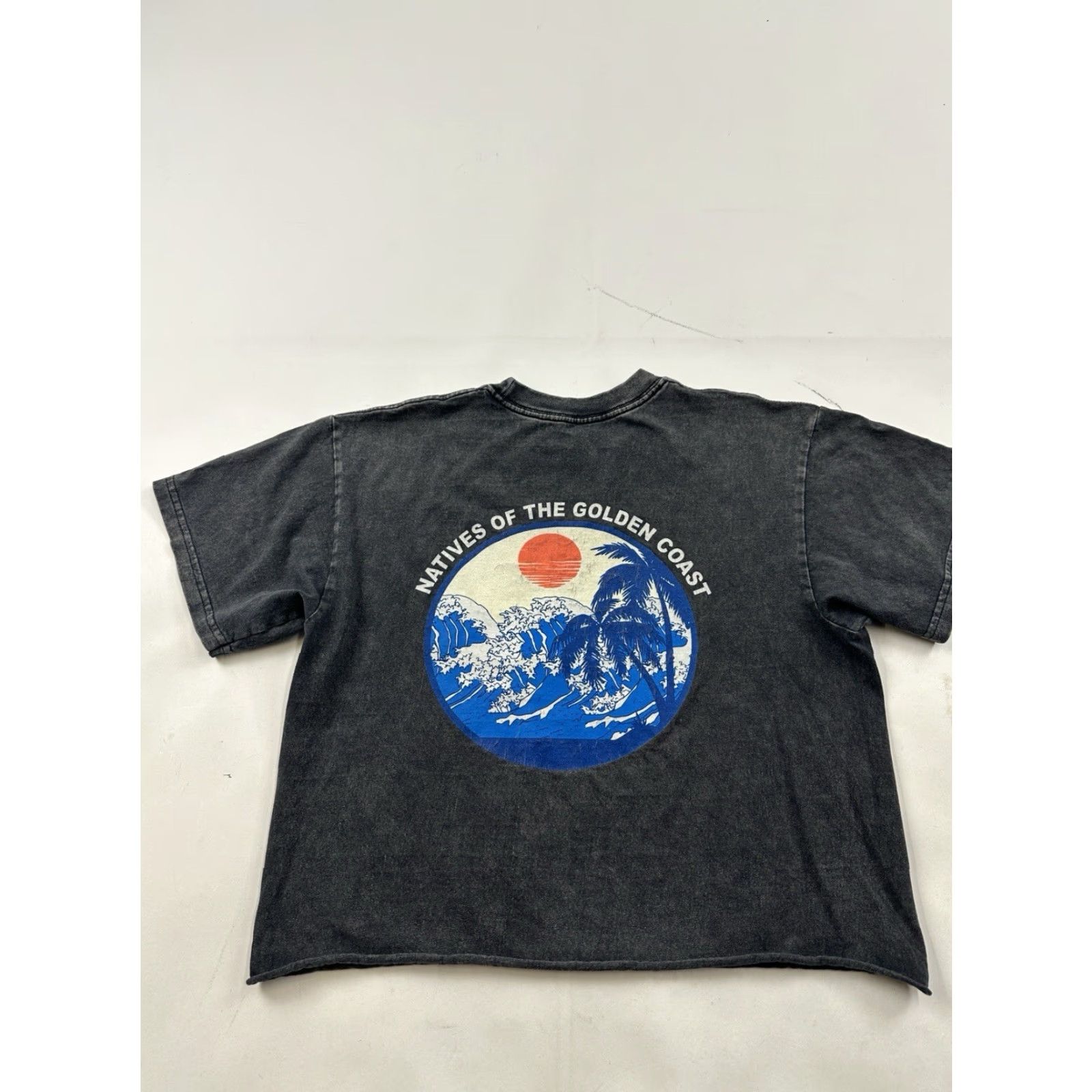 Vintage J. Galt Shirt Womens One Size Faded Black Gray Short Sleeve Cropped Golden Coast Size ONE SIZE - 5 Thumbnail