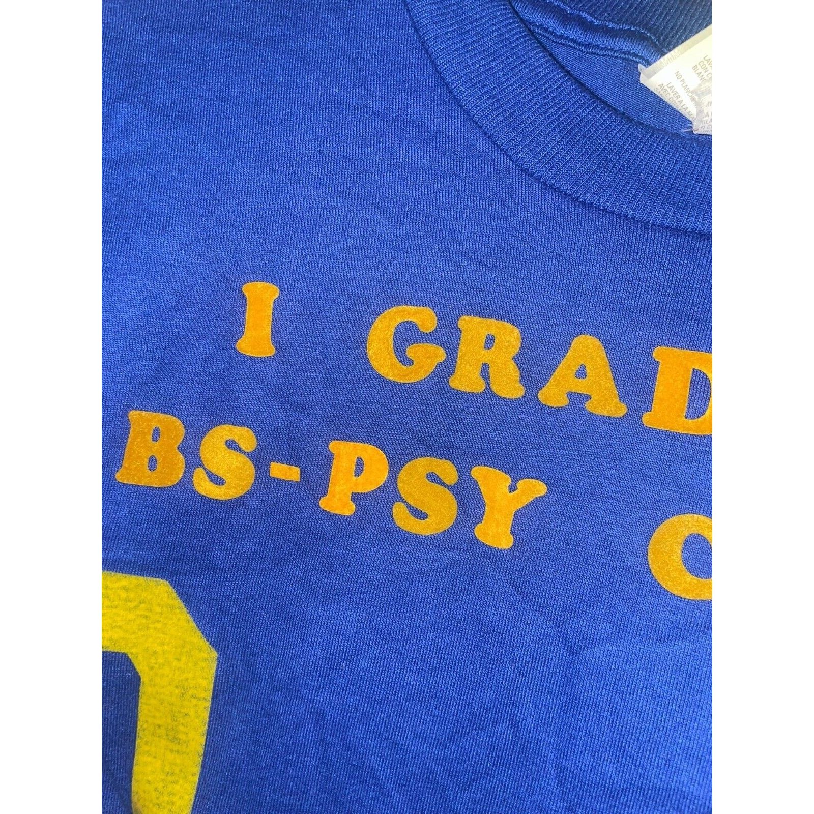 Jerzees Vintage Psychology Shirt Graduated Bs-PSY Class BS PSY Tee M Size US M / EU 48-50 / 2 - 5 Thumbnail